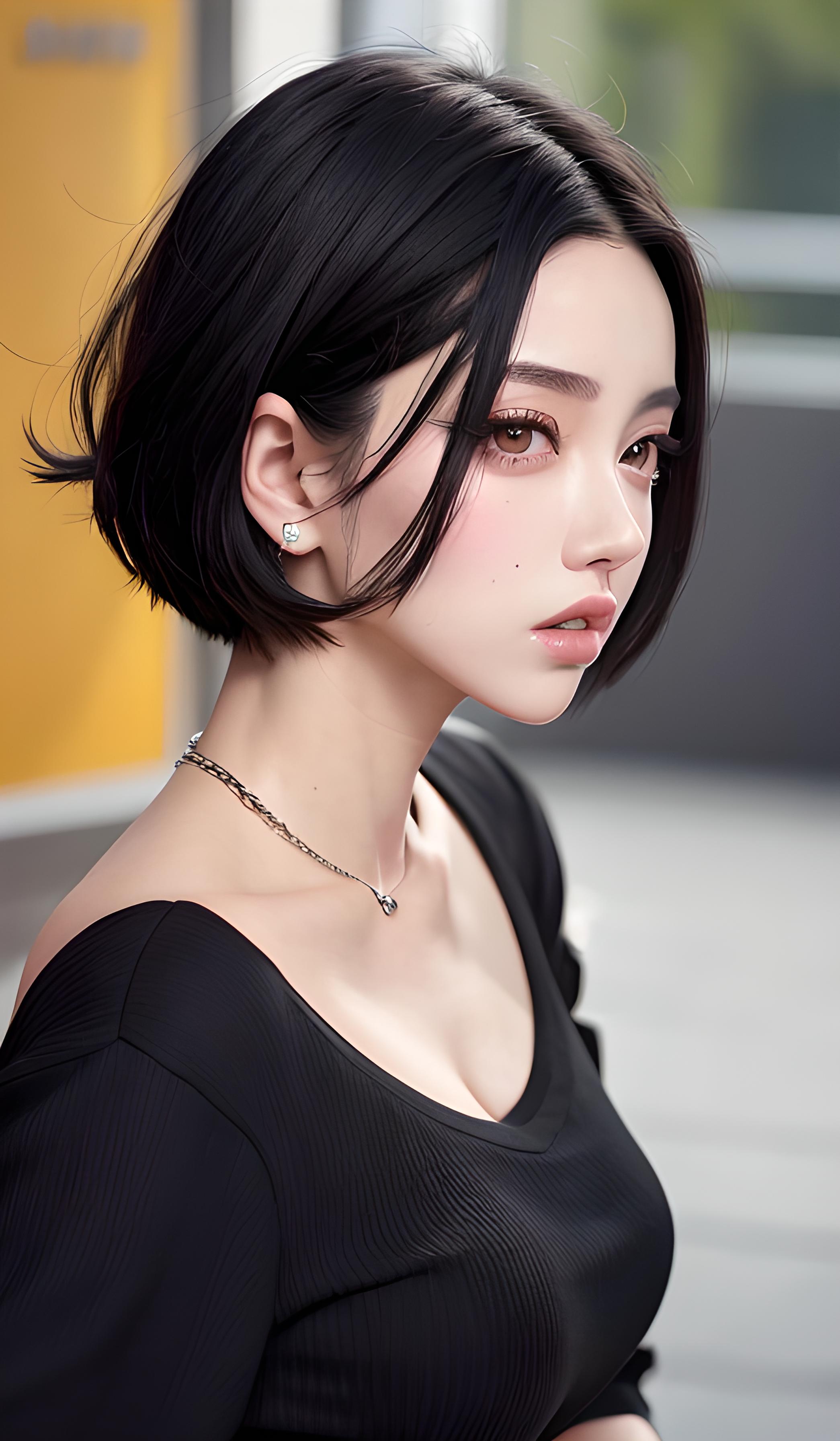 短发美少女