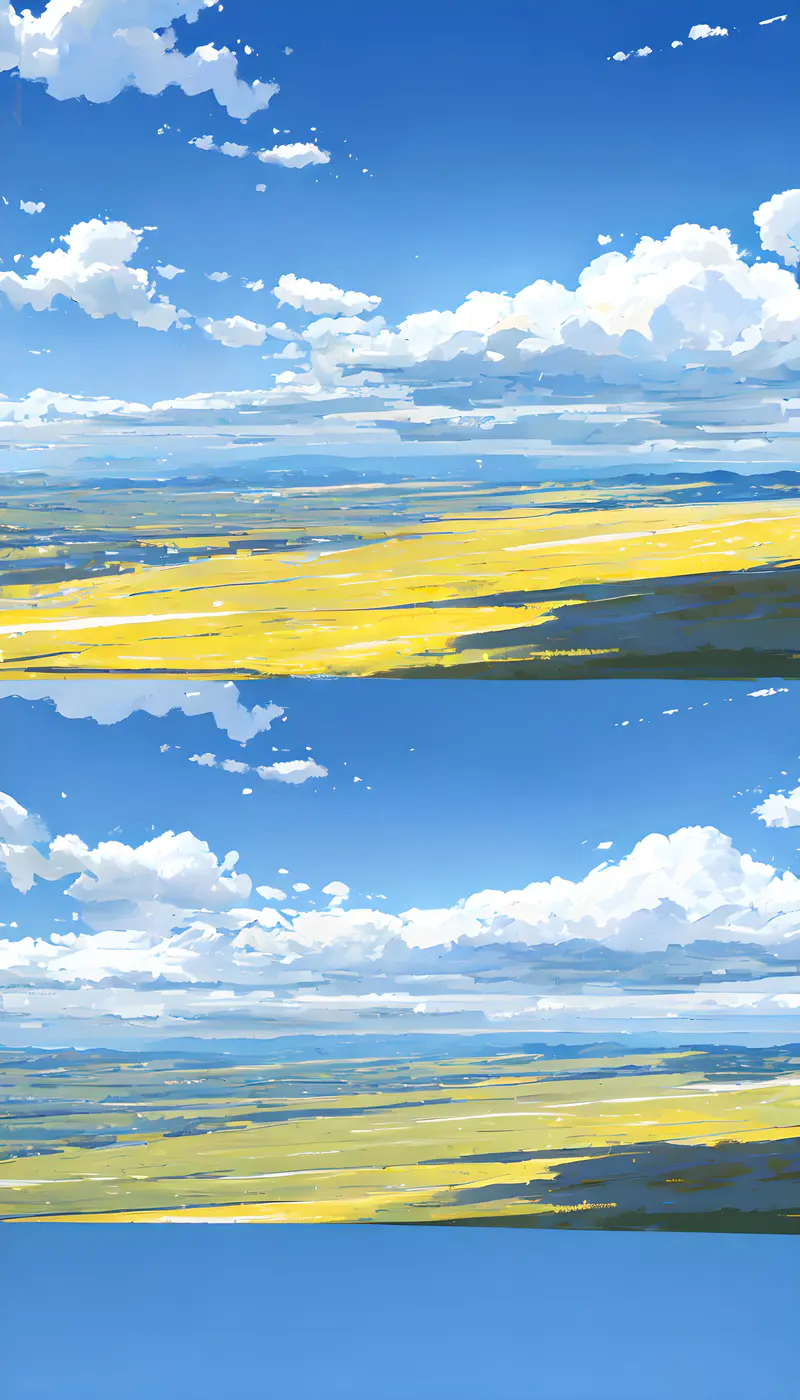 蓝天，白云，草原