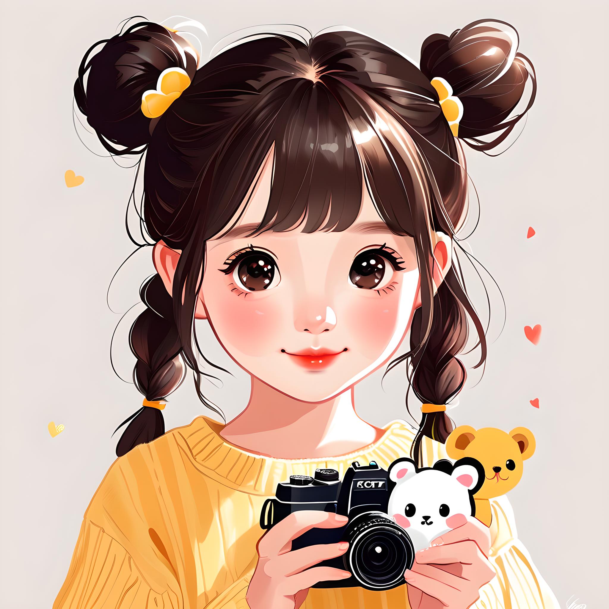 可爱女生头像，小熊出没