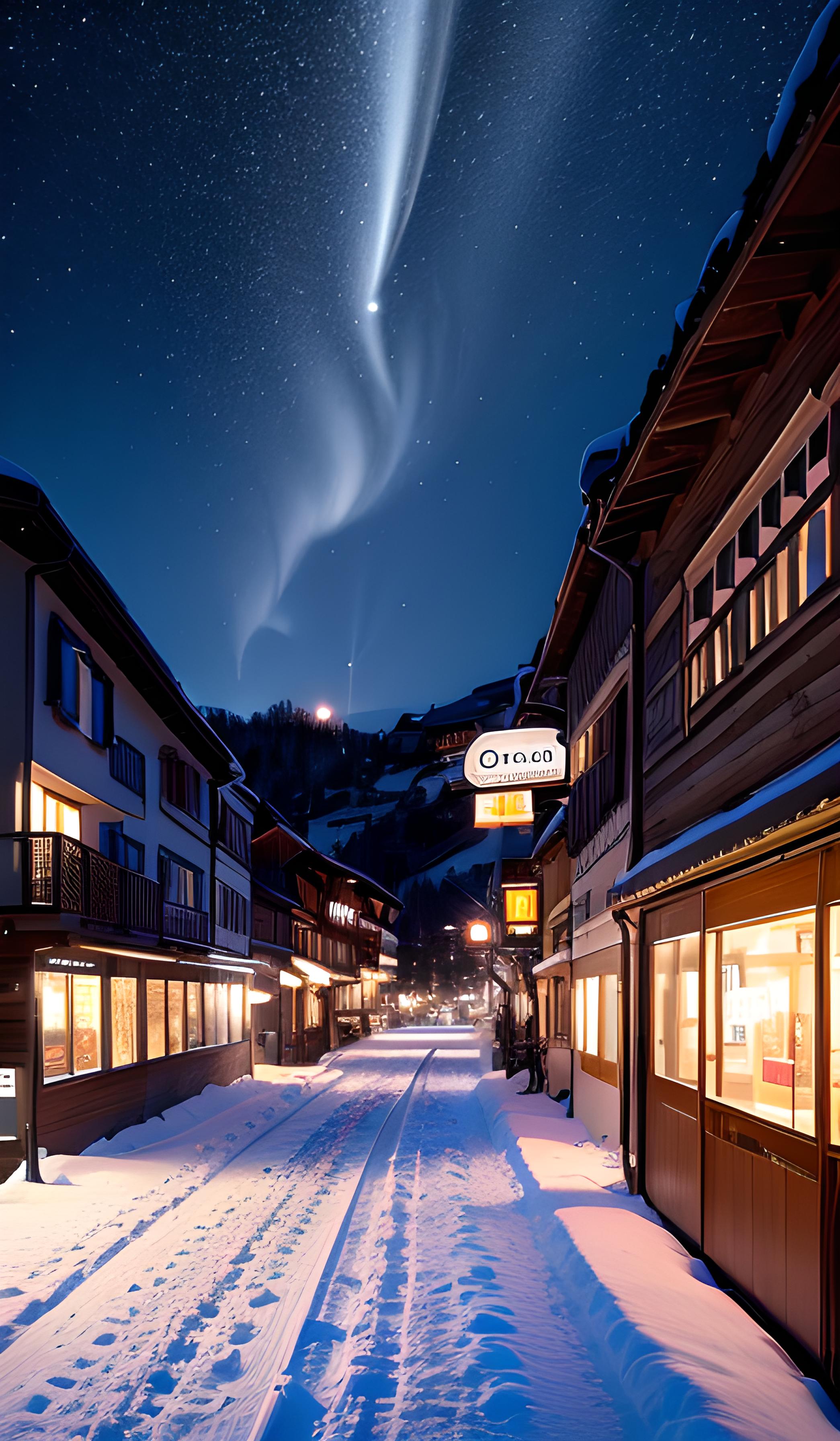 北欧小镇夜景