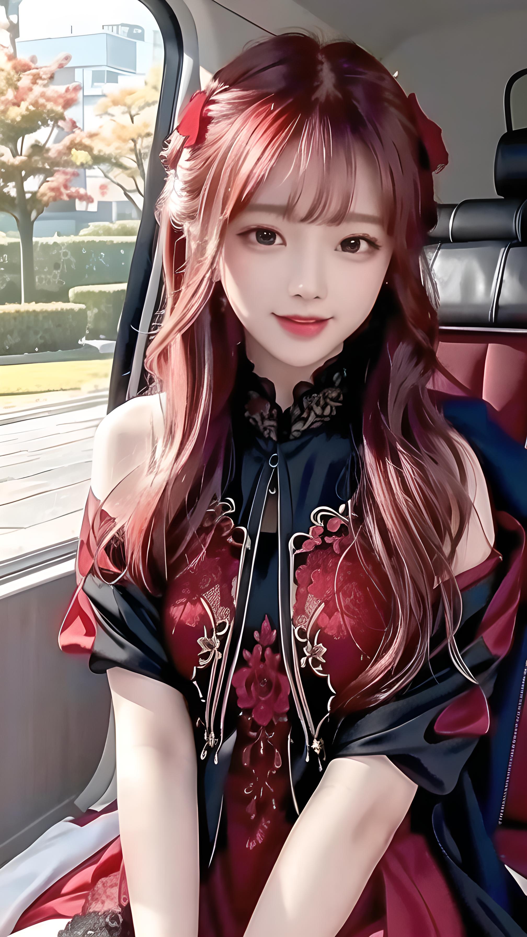 红裙美女