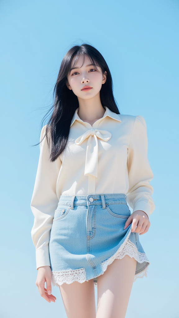 牛仔短裙女孩