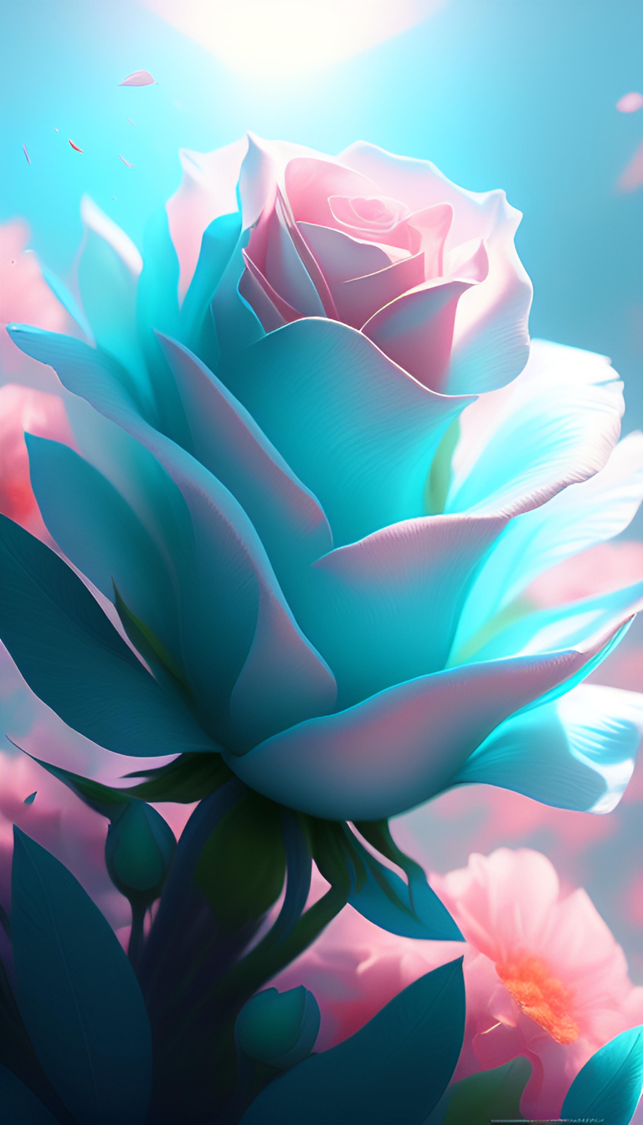 一朵青色玫瑰花