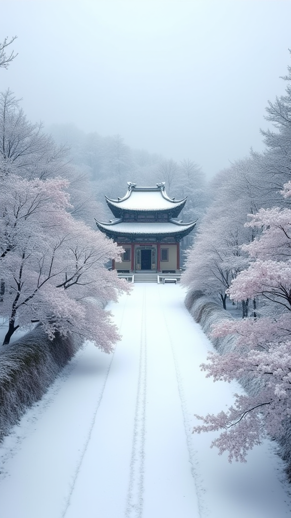 雪天的寺庙