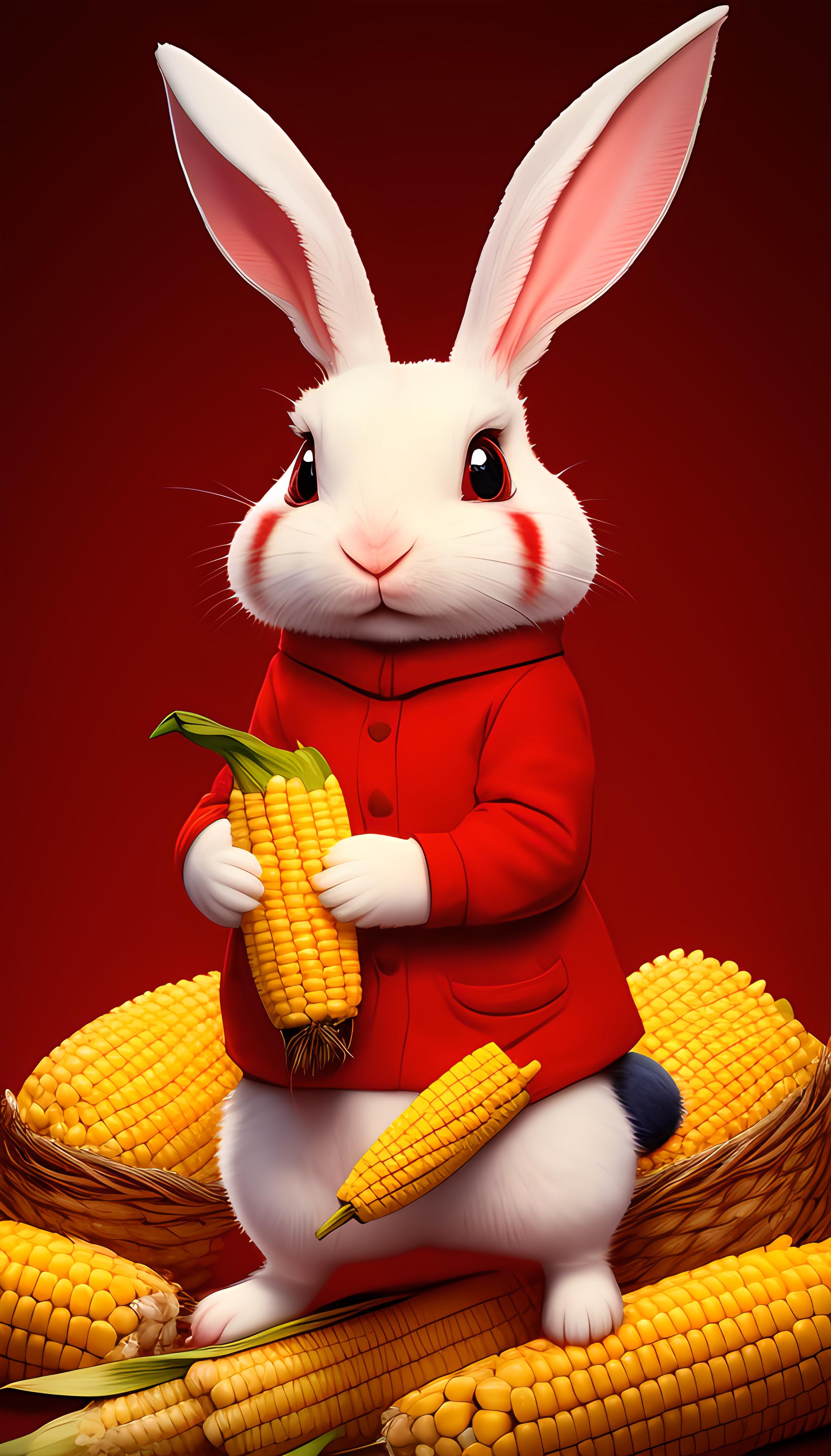 兔子爱吃玉米了