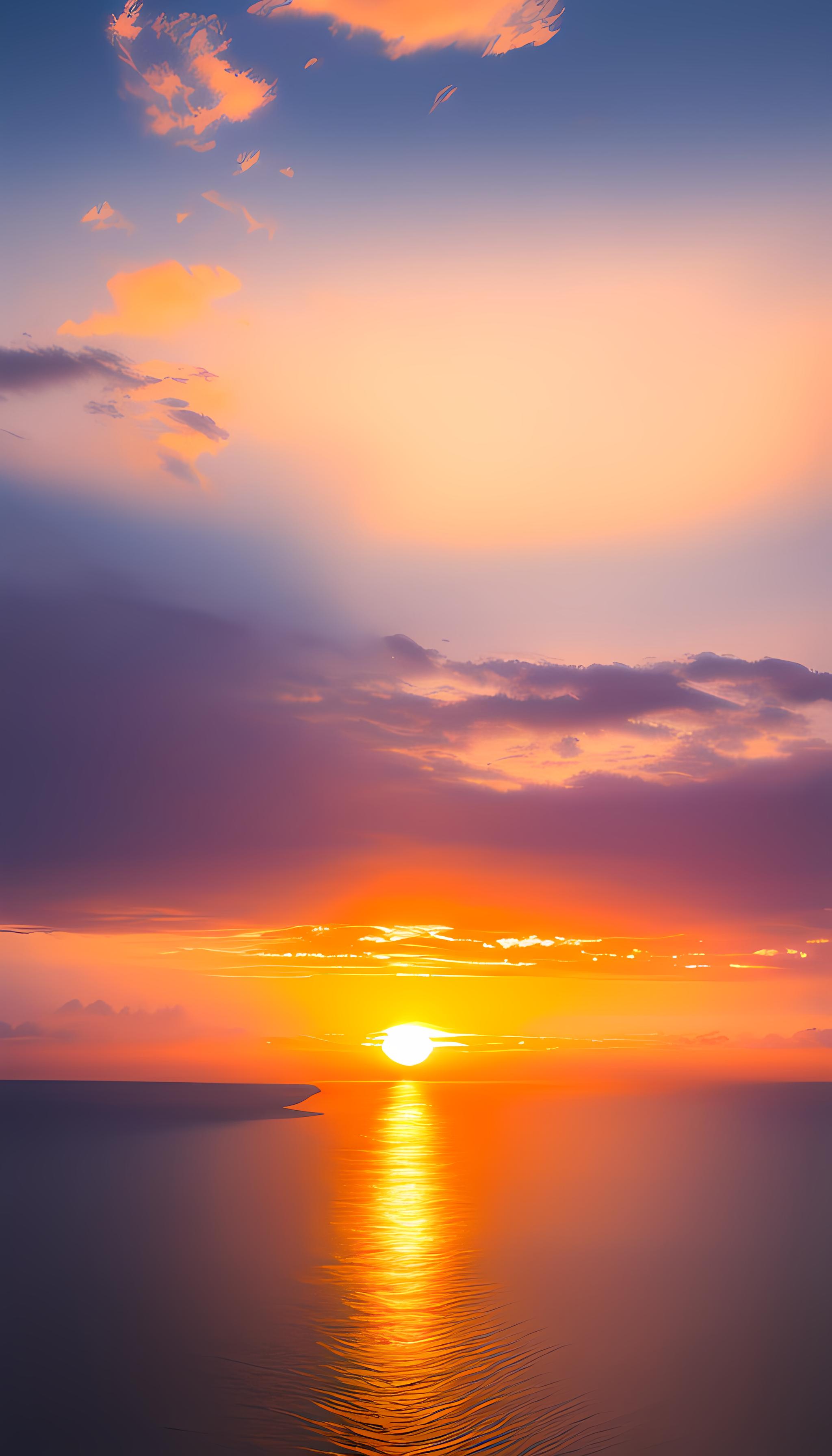 夕阳下的海景