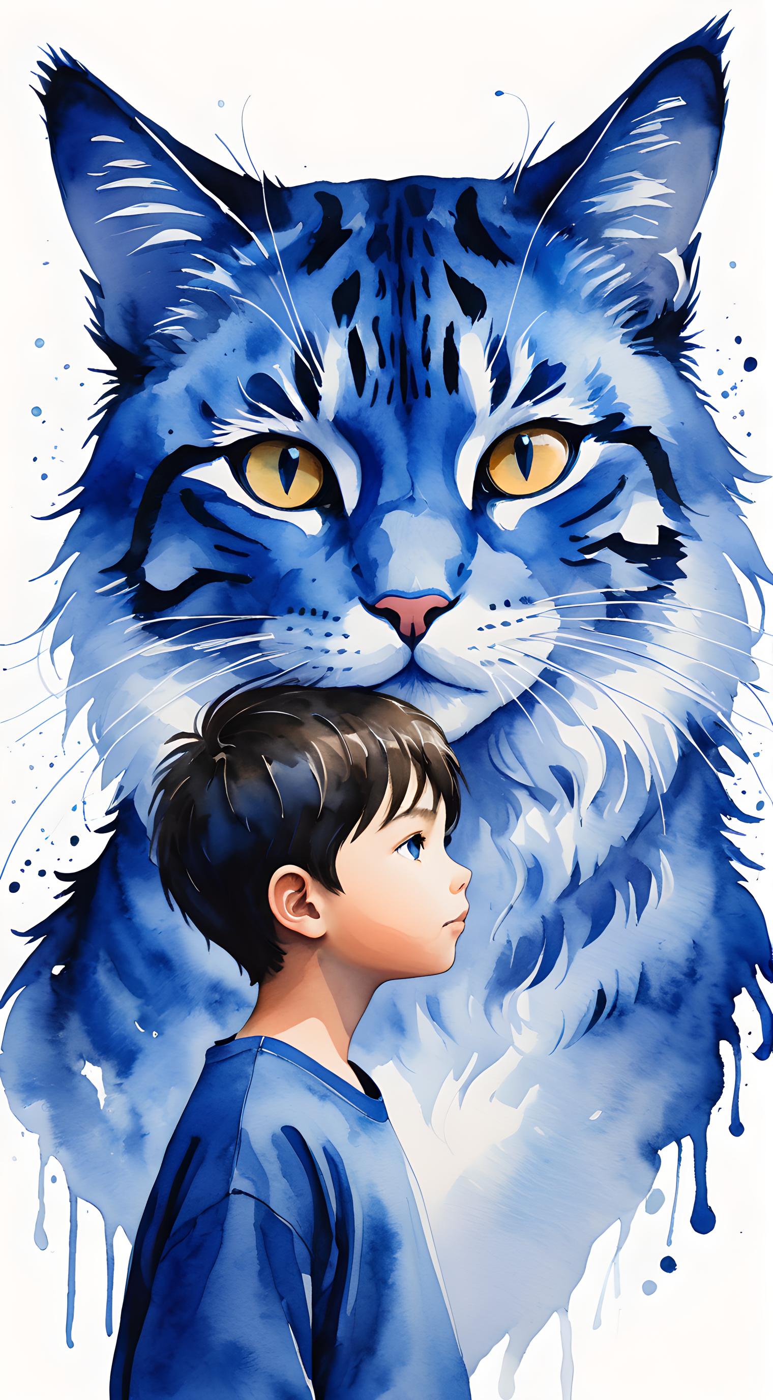 蓝猫和小孩