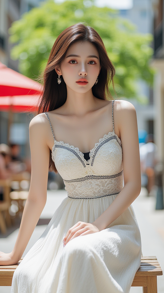 吊带裙女孩