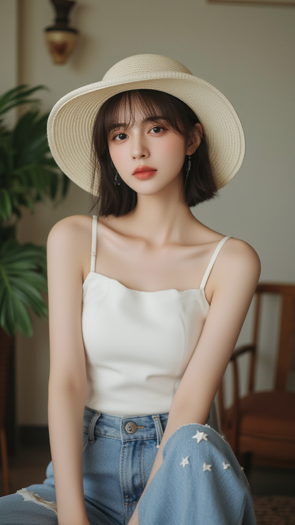 吊带上衣女孩
