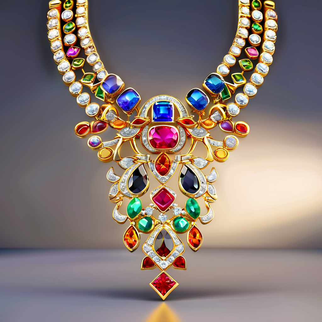 3d渲染印度奢华珠宝