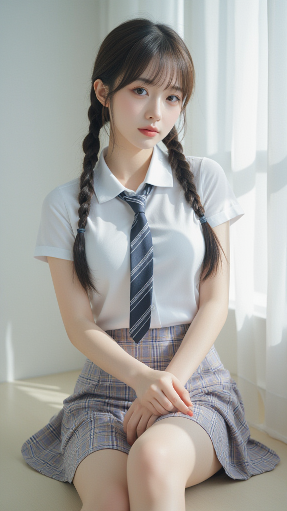 麻花辫子女孩