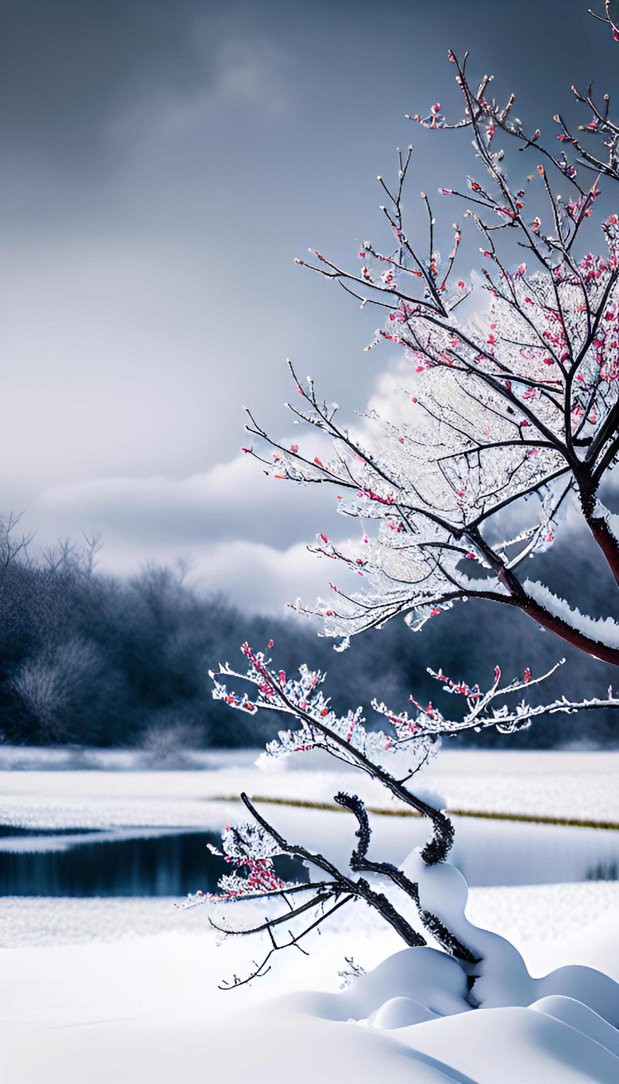 冬梅花枝