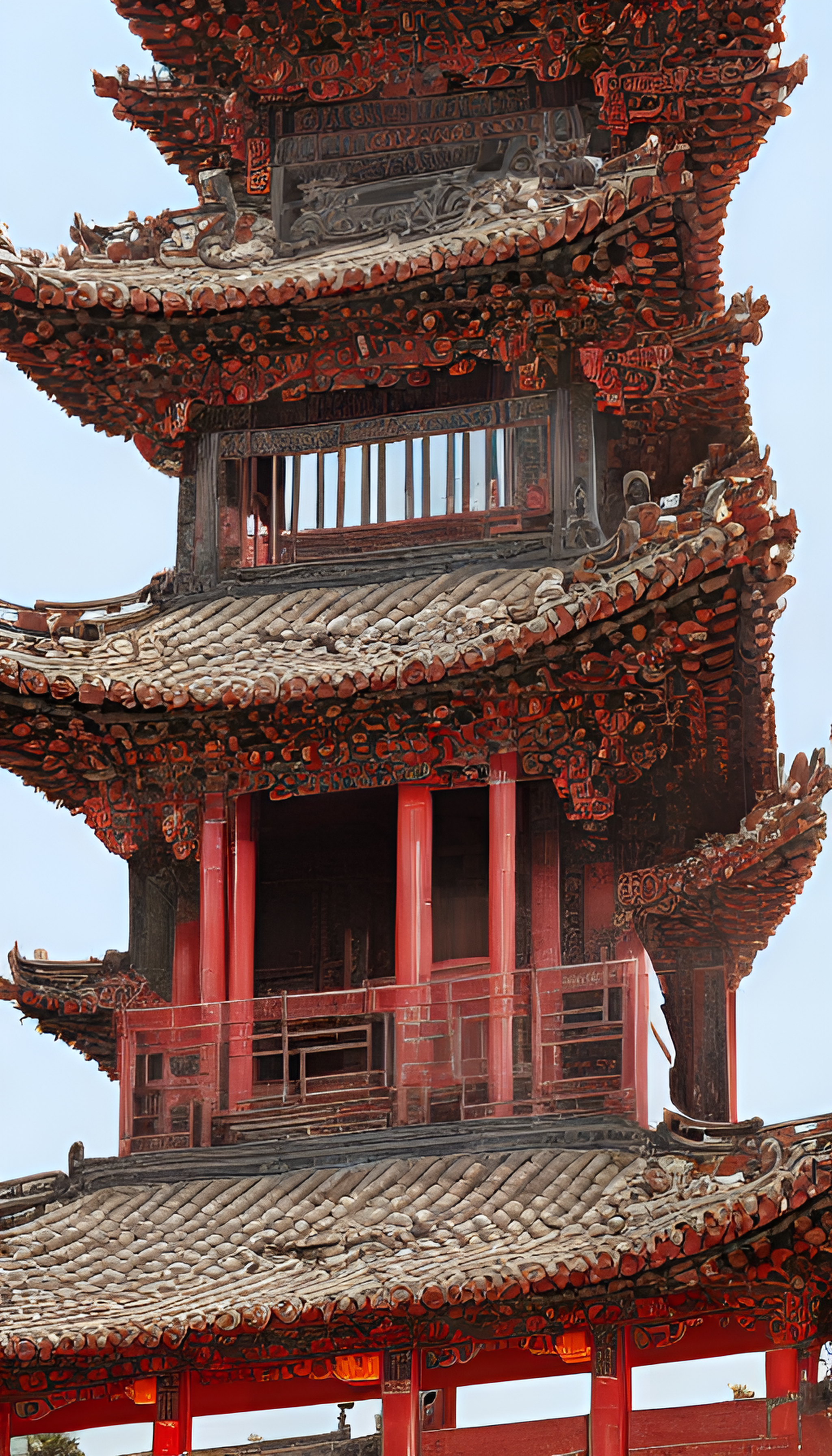 美丽的中国古建筑一个温暖的场景