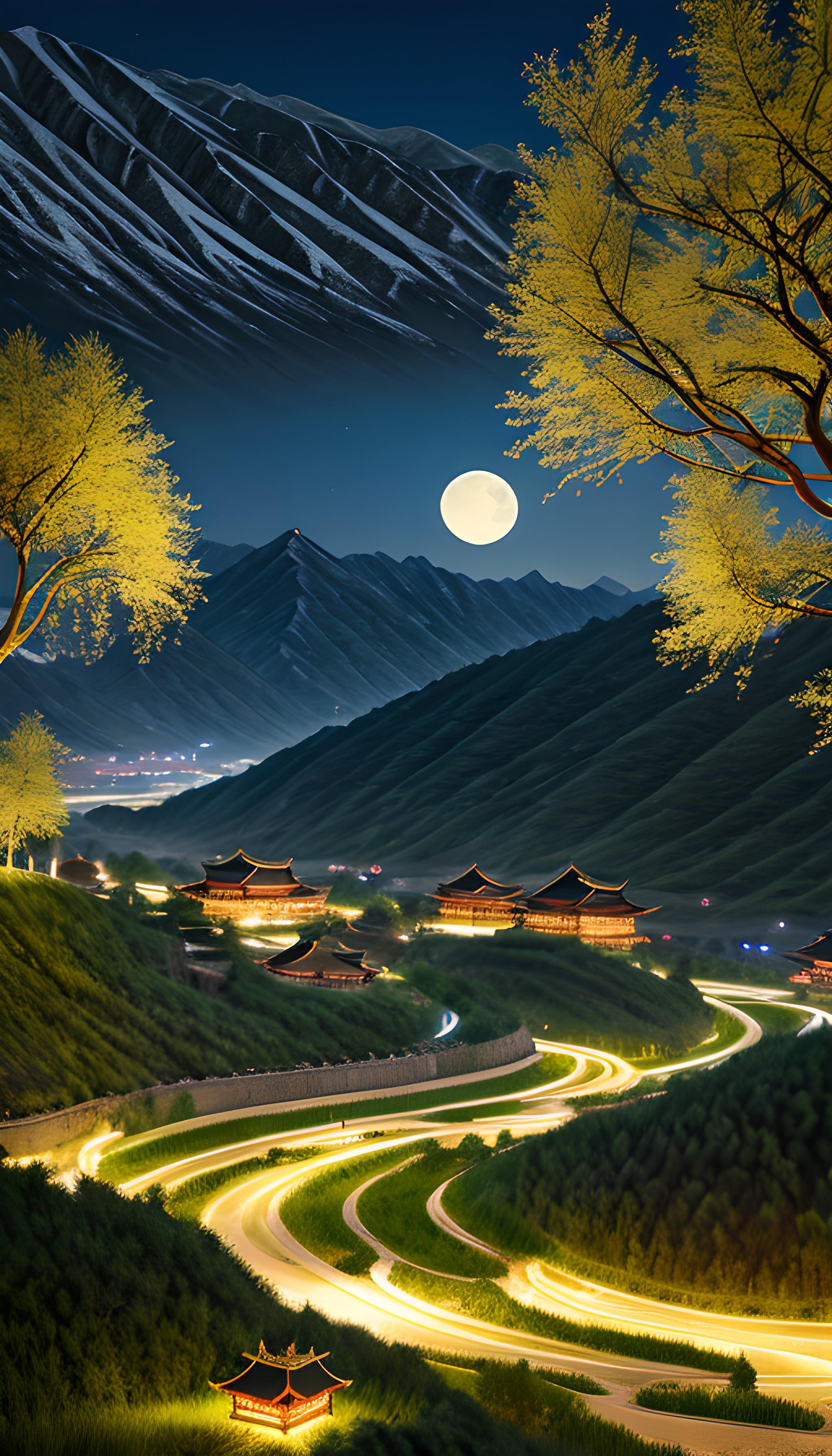 夜晚老君山风景