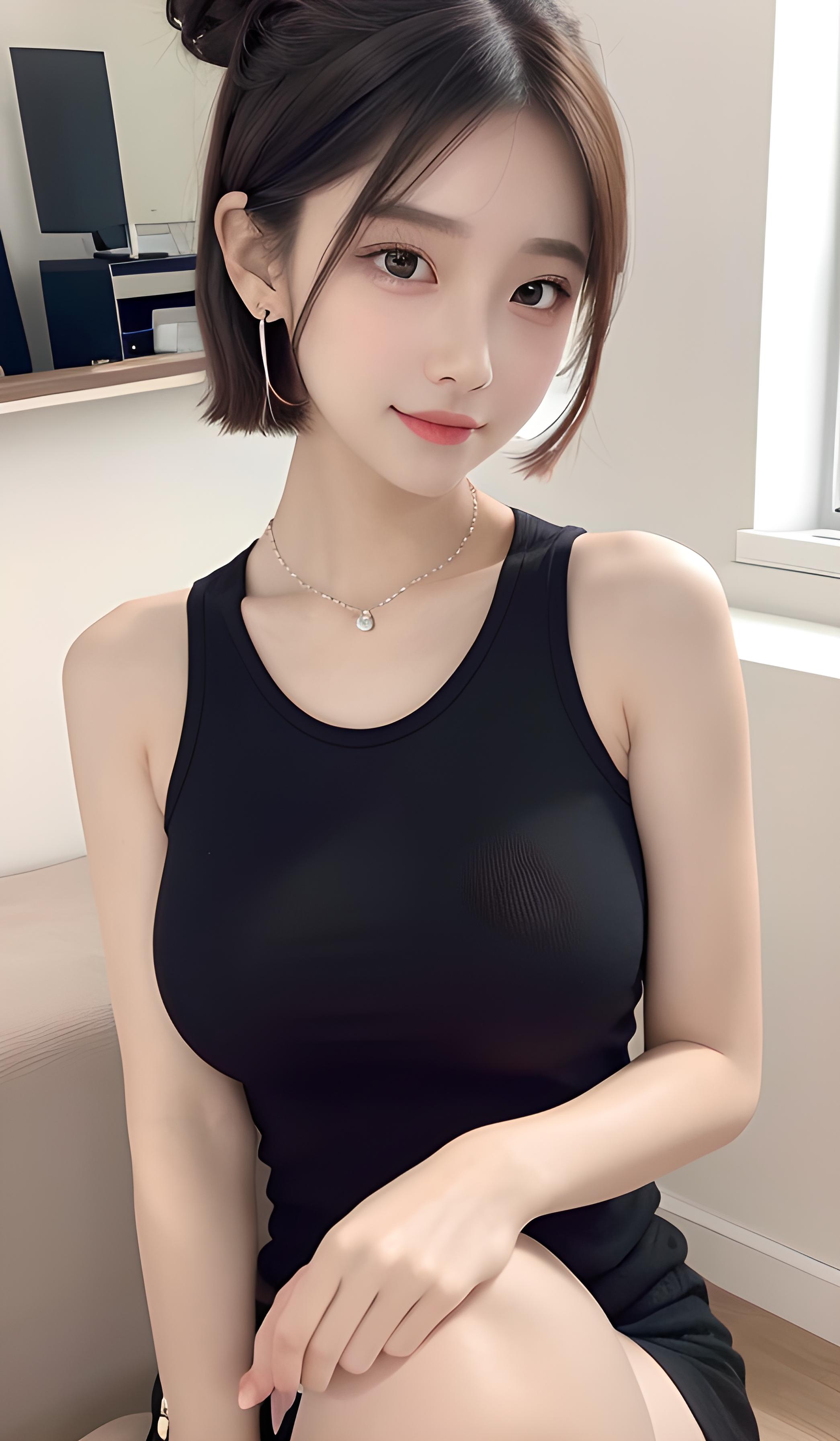 短发美女