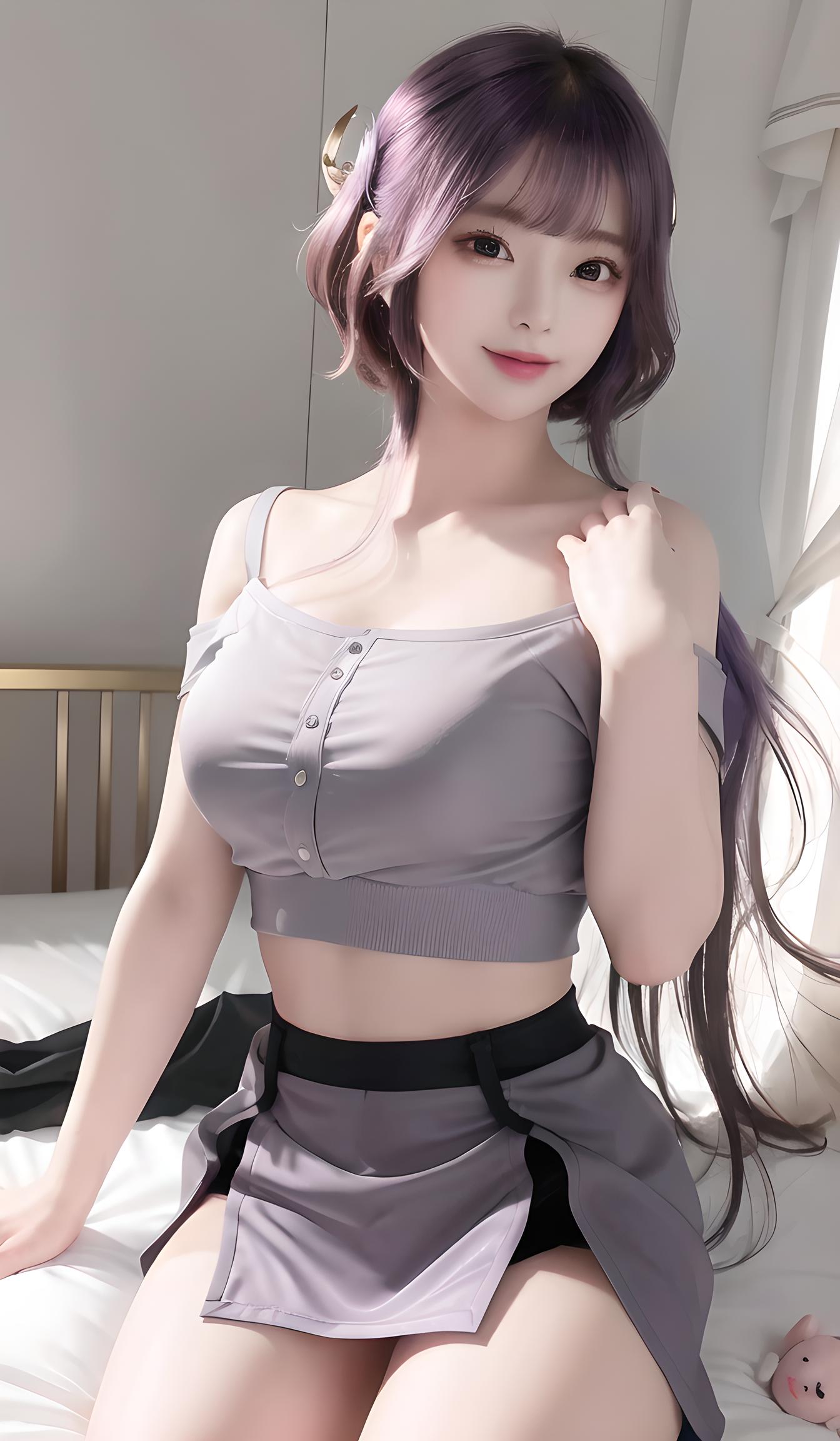 短发美女