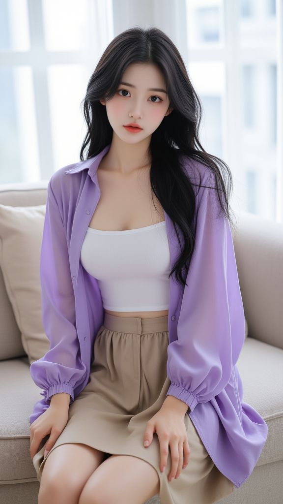 卡其色短裙女孩