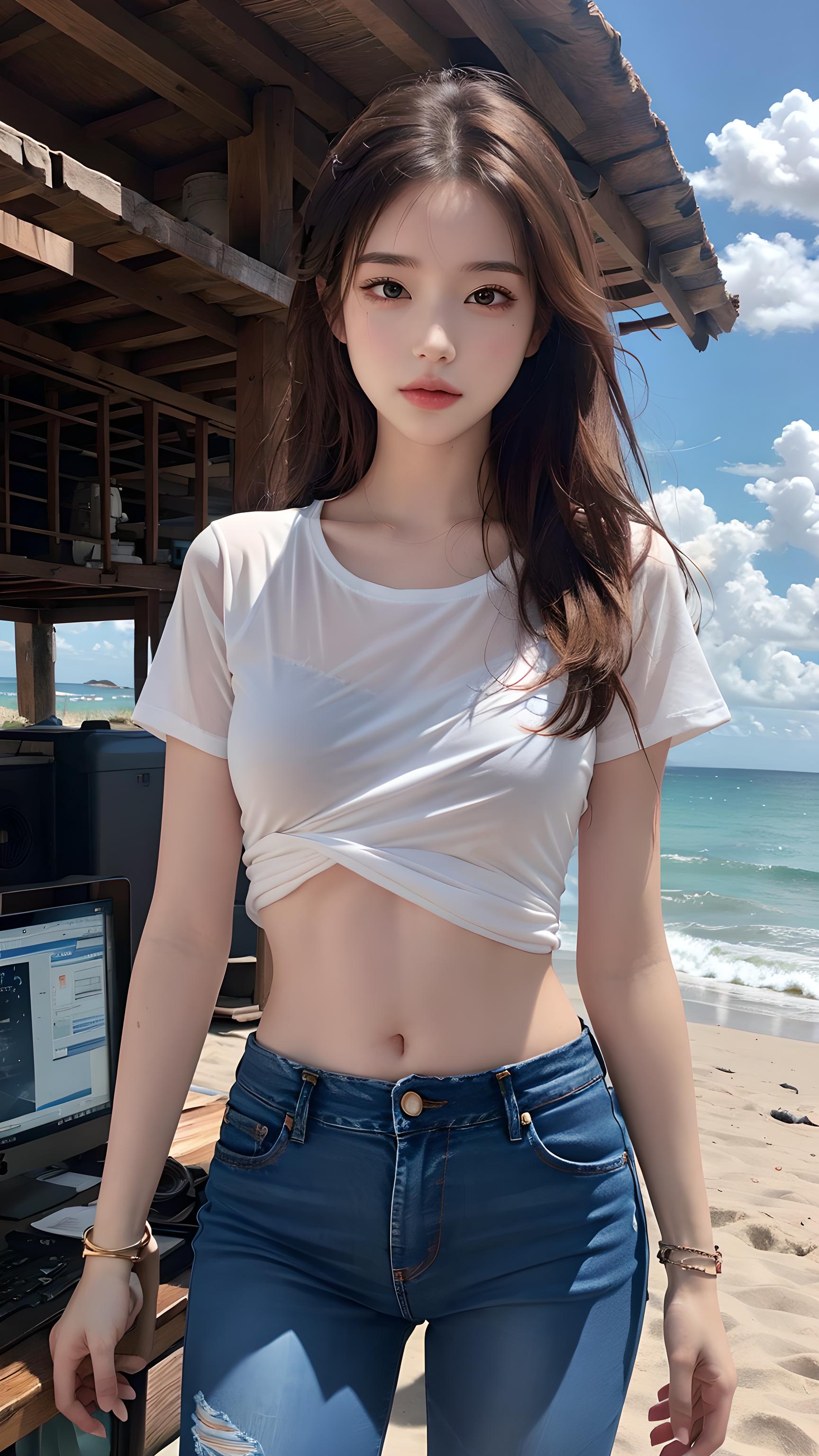 海边美女摄影