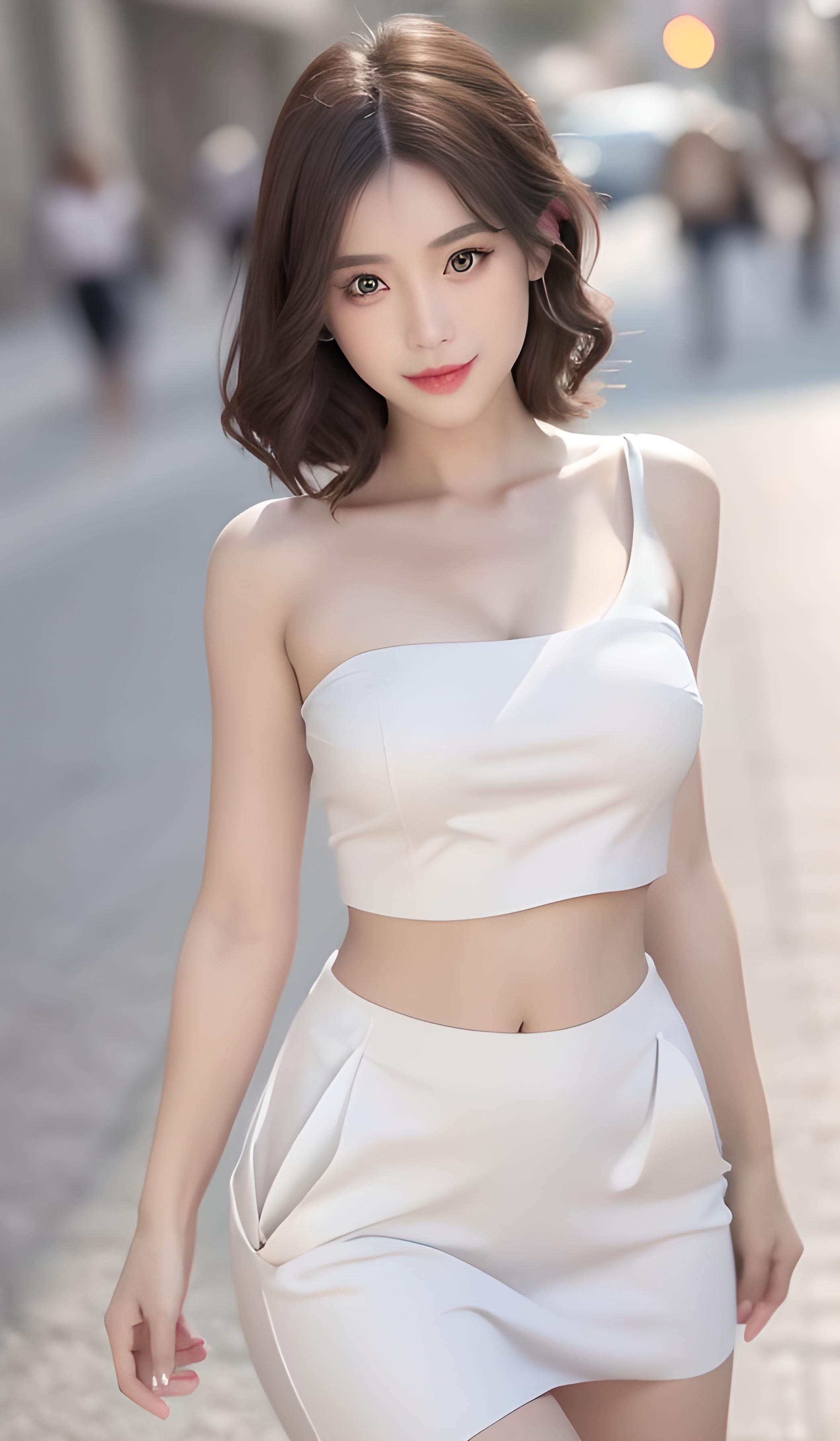 短发美女