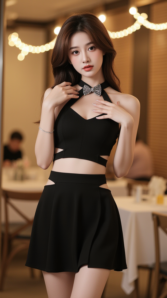 黑色短裙女孩