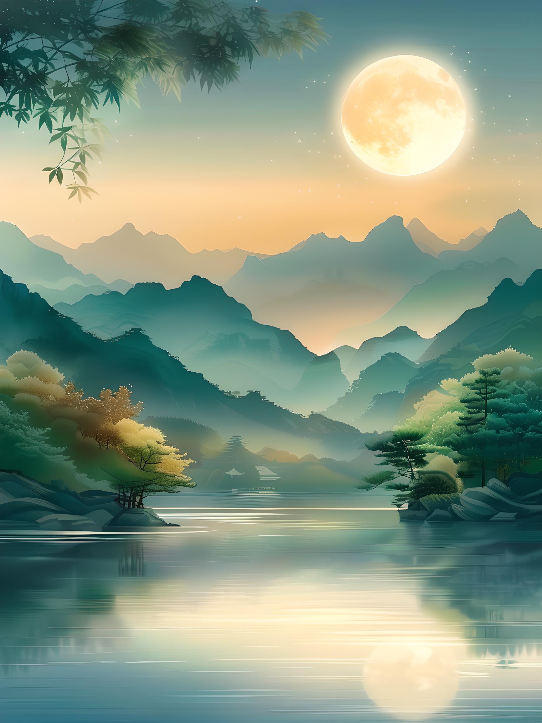一个中秋节圆月