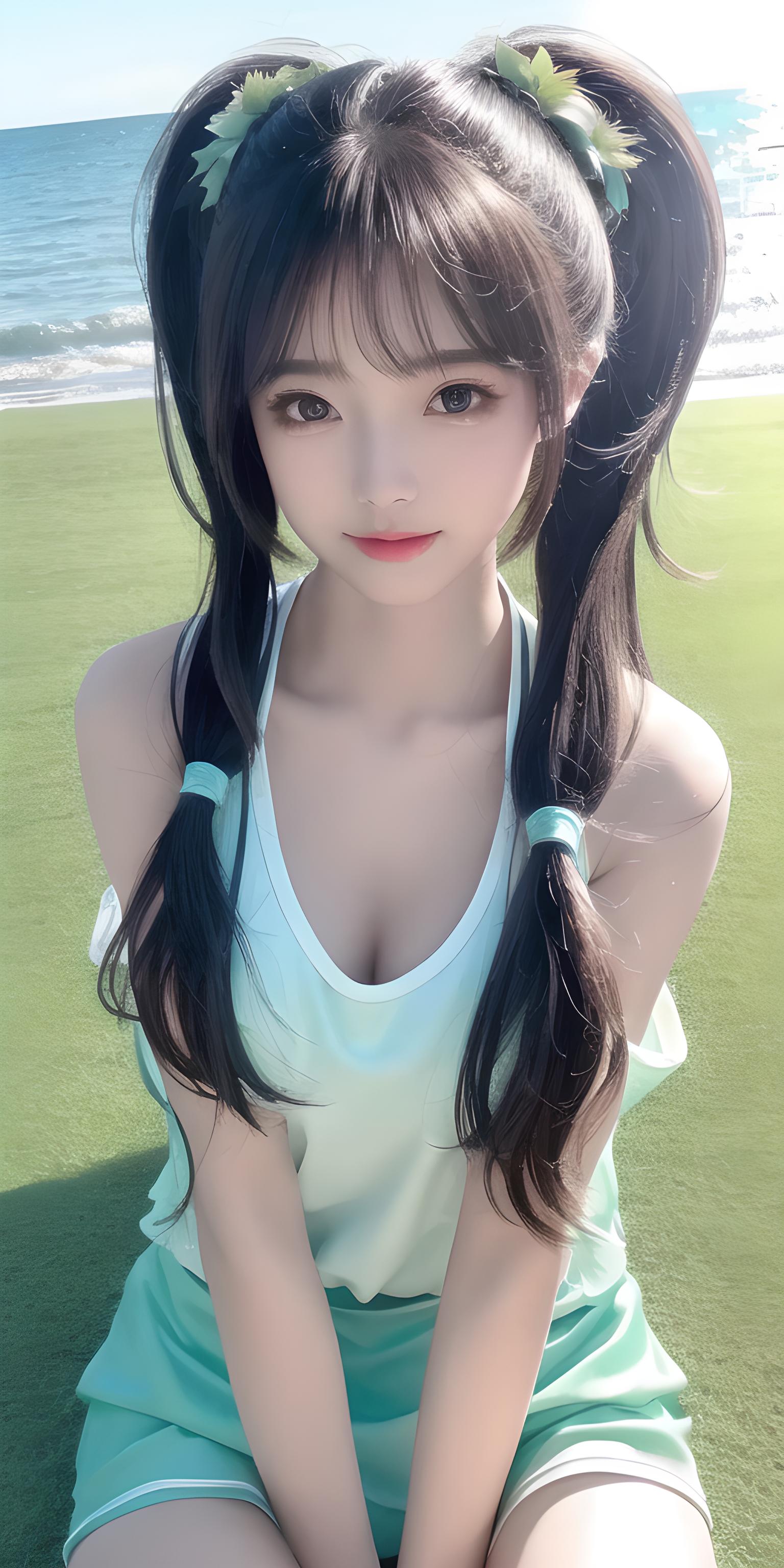 双马尾美少女