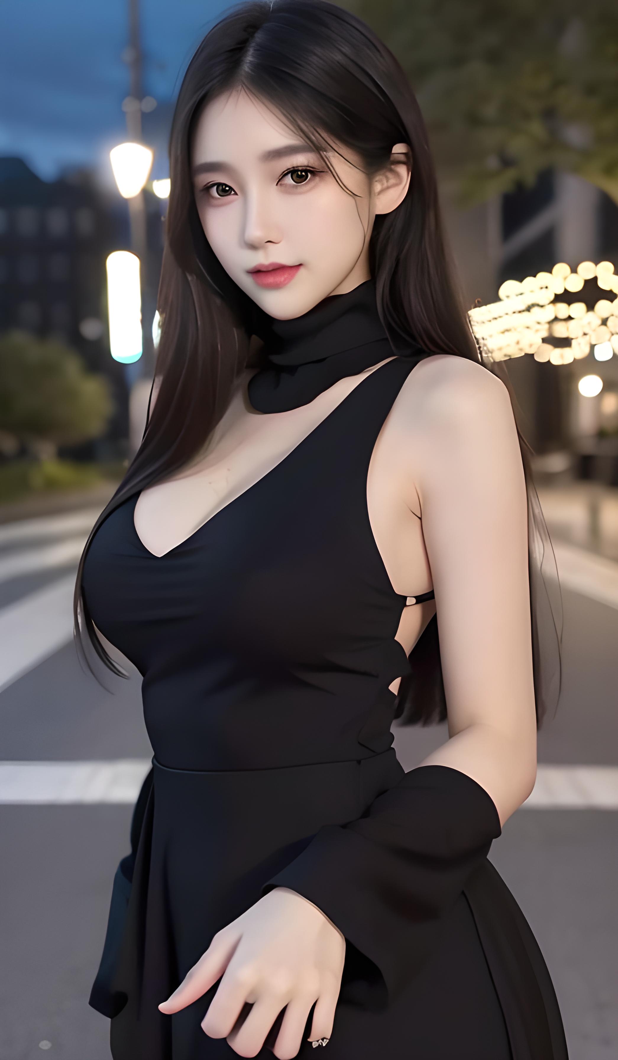 夜景美女