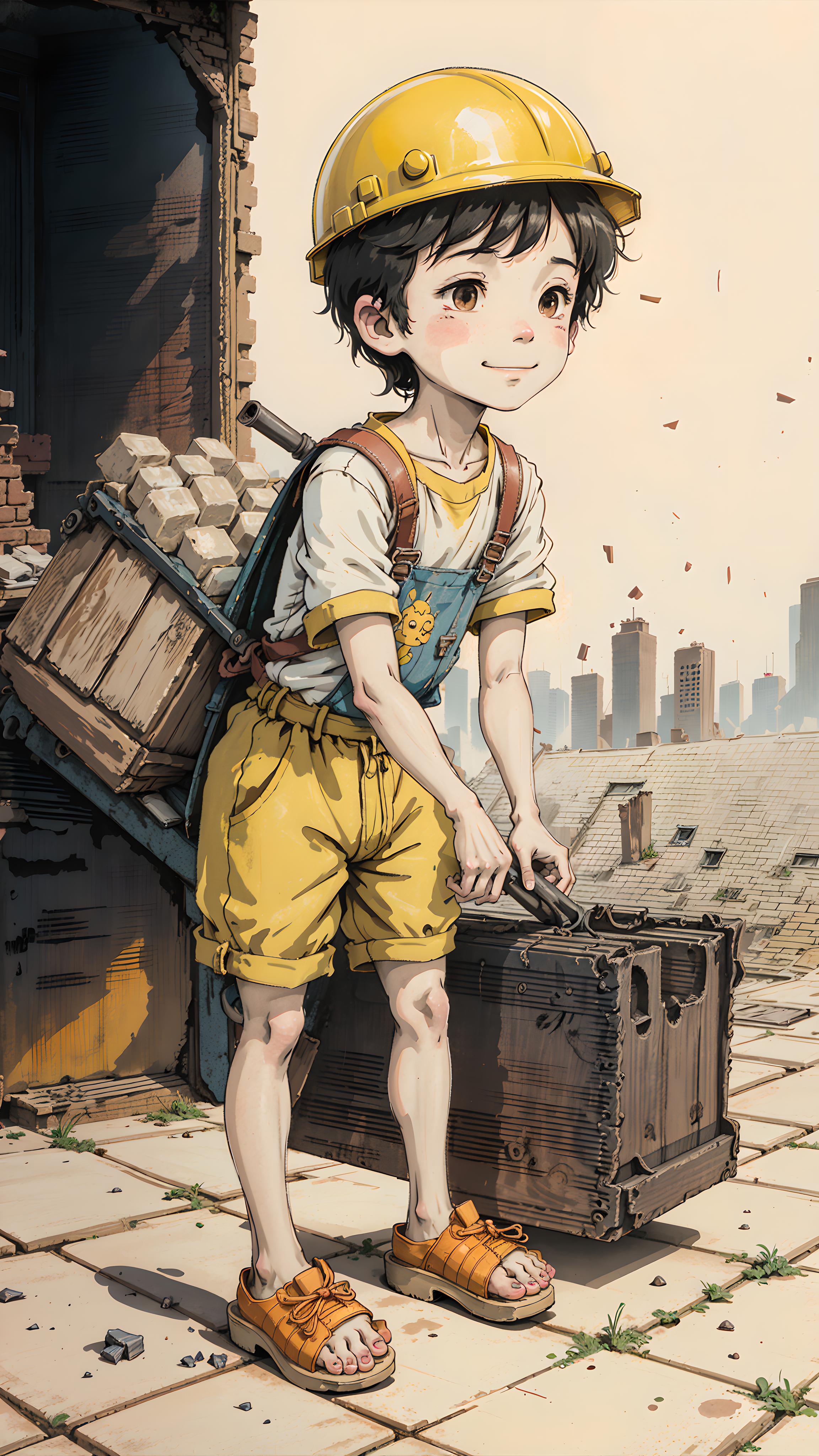 工地小男孩