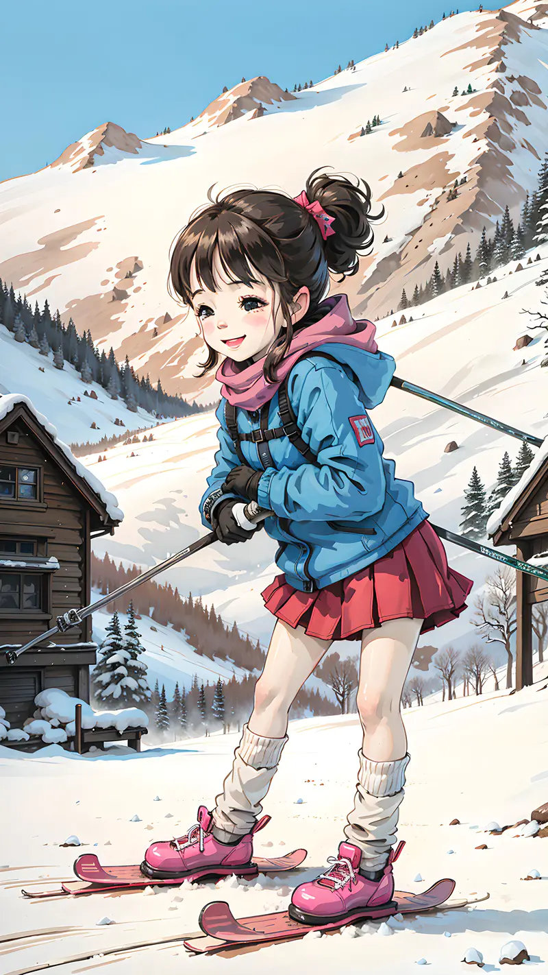 爱滑雪的女孩