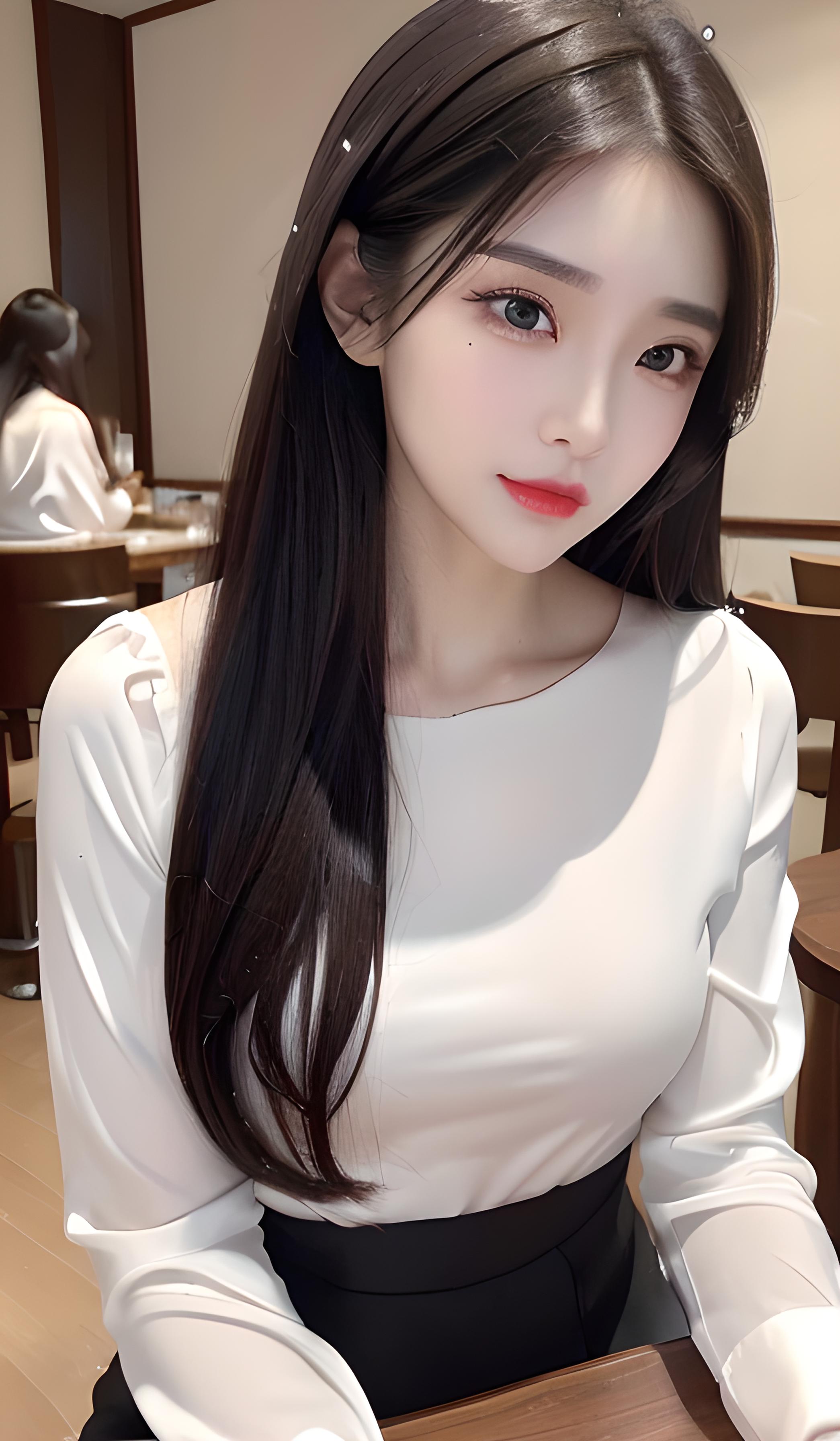 甜美女孩吃火锅