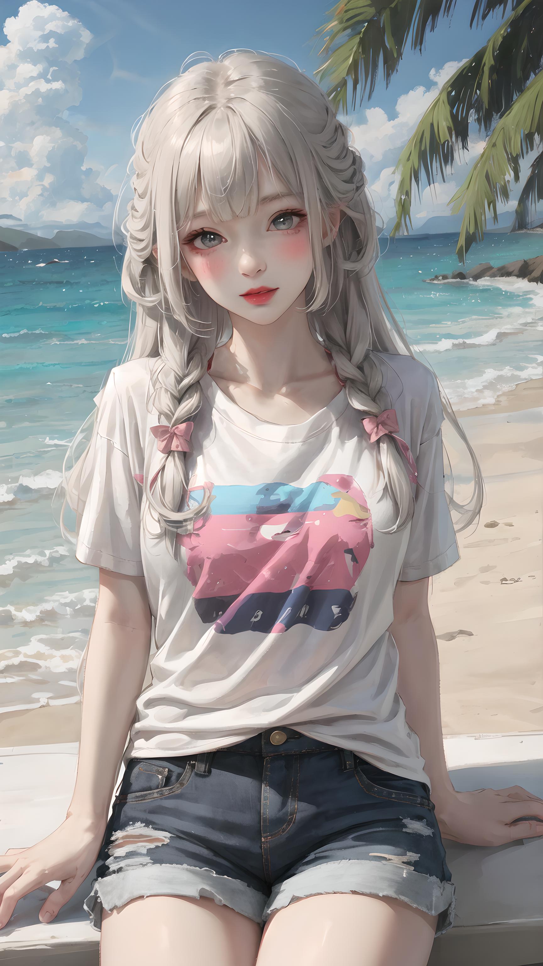 海滩少女