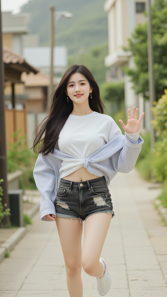 牛仔短裤女孩