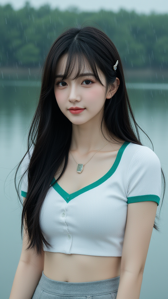湖边的小姐姐