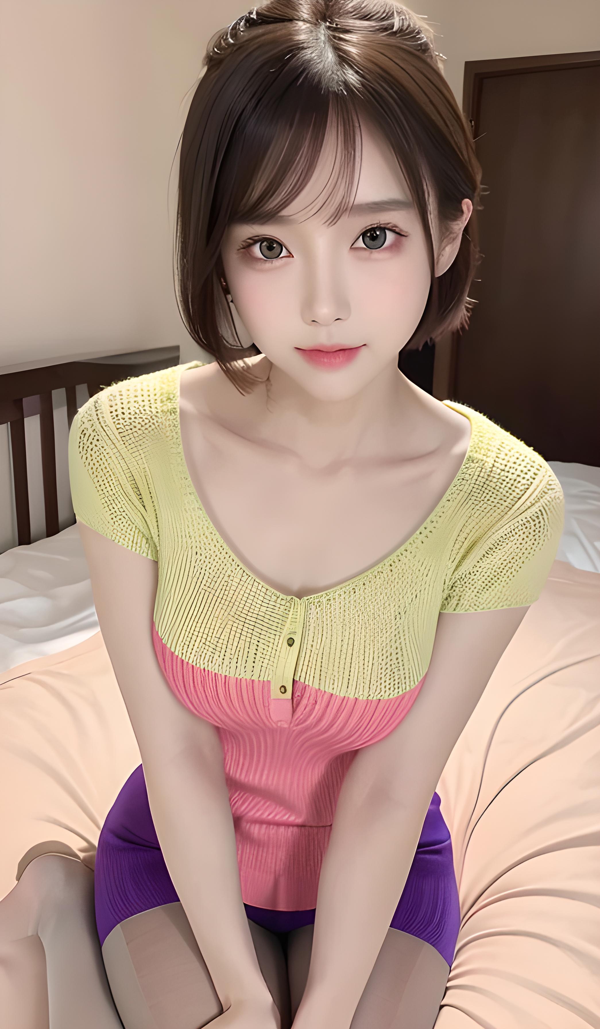 亮丽短发美女