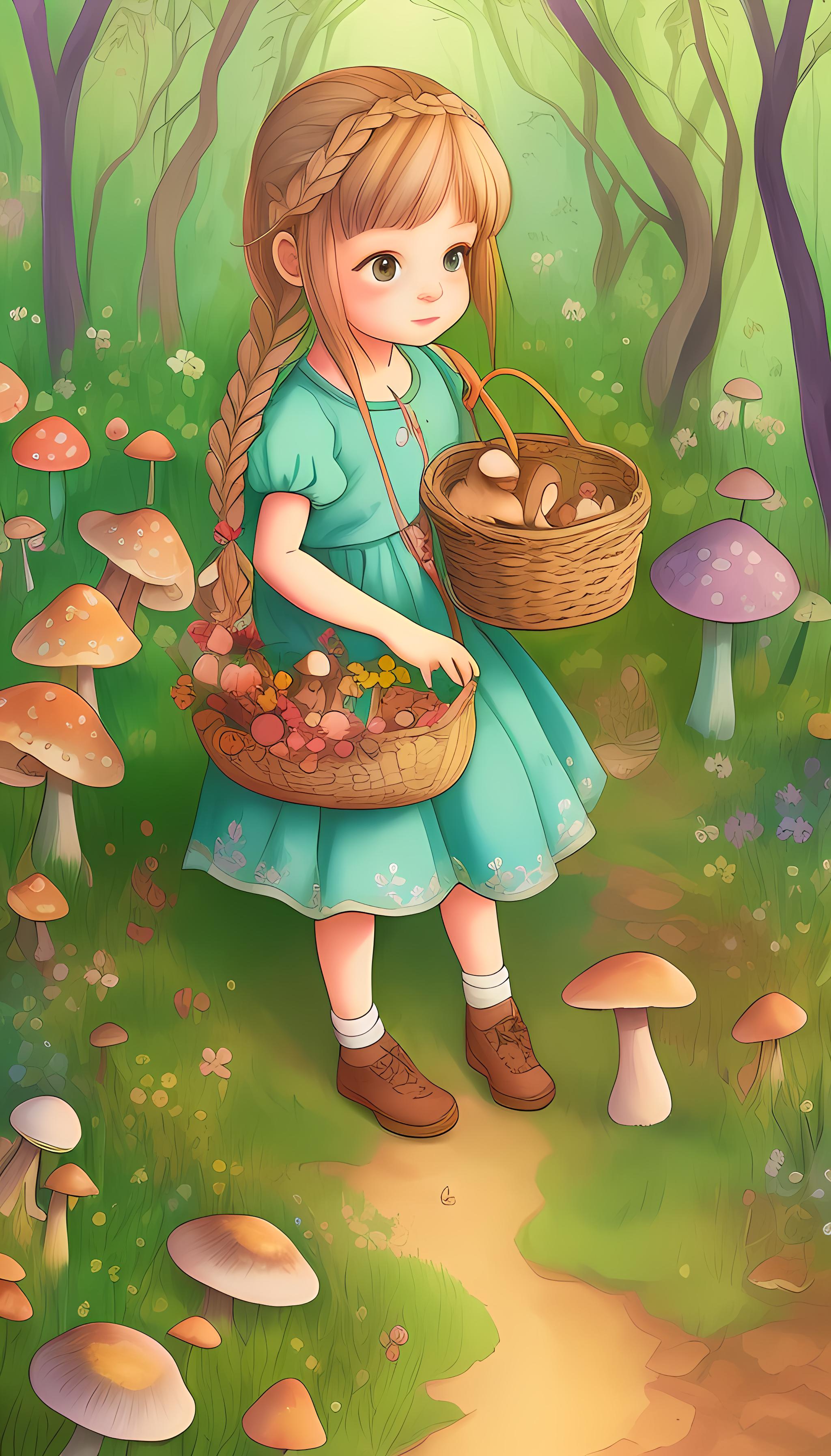 采蘑菇的小姑娘 | 无界ai