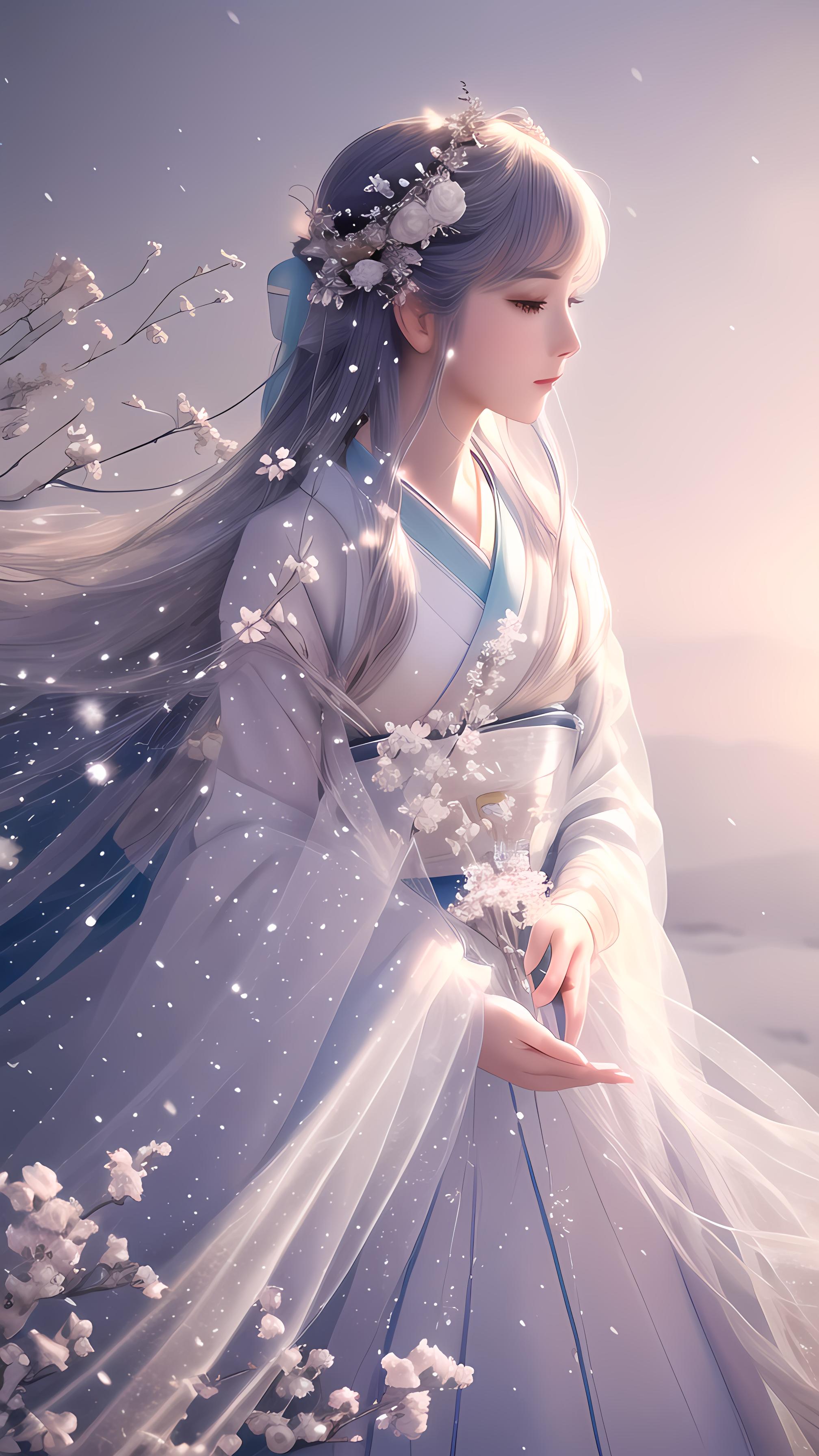 雪中少女