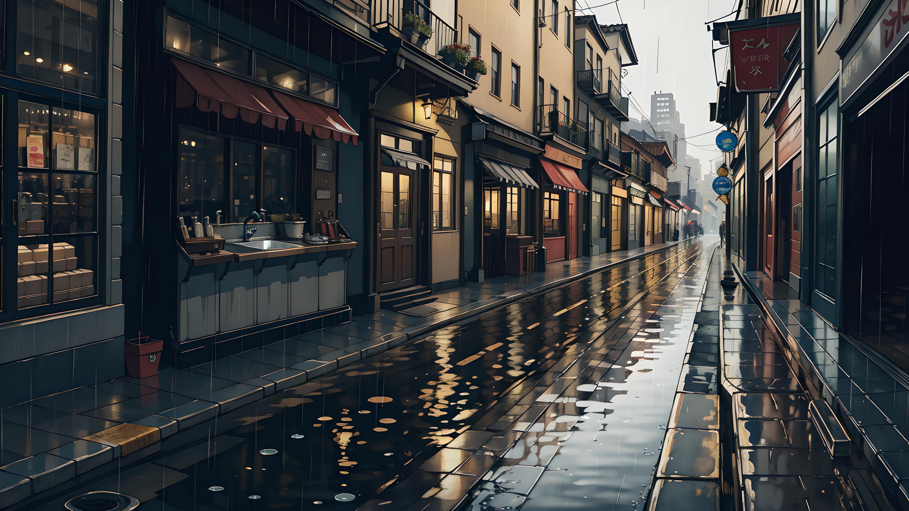 雨天城市街道