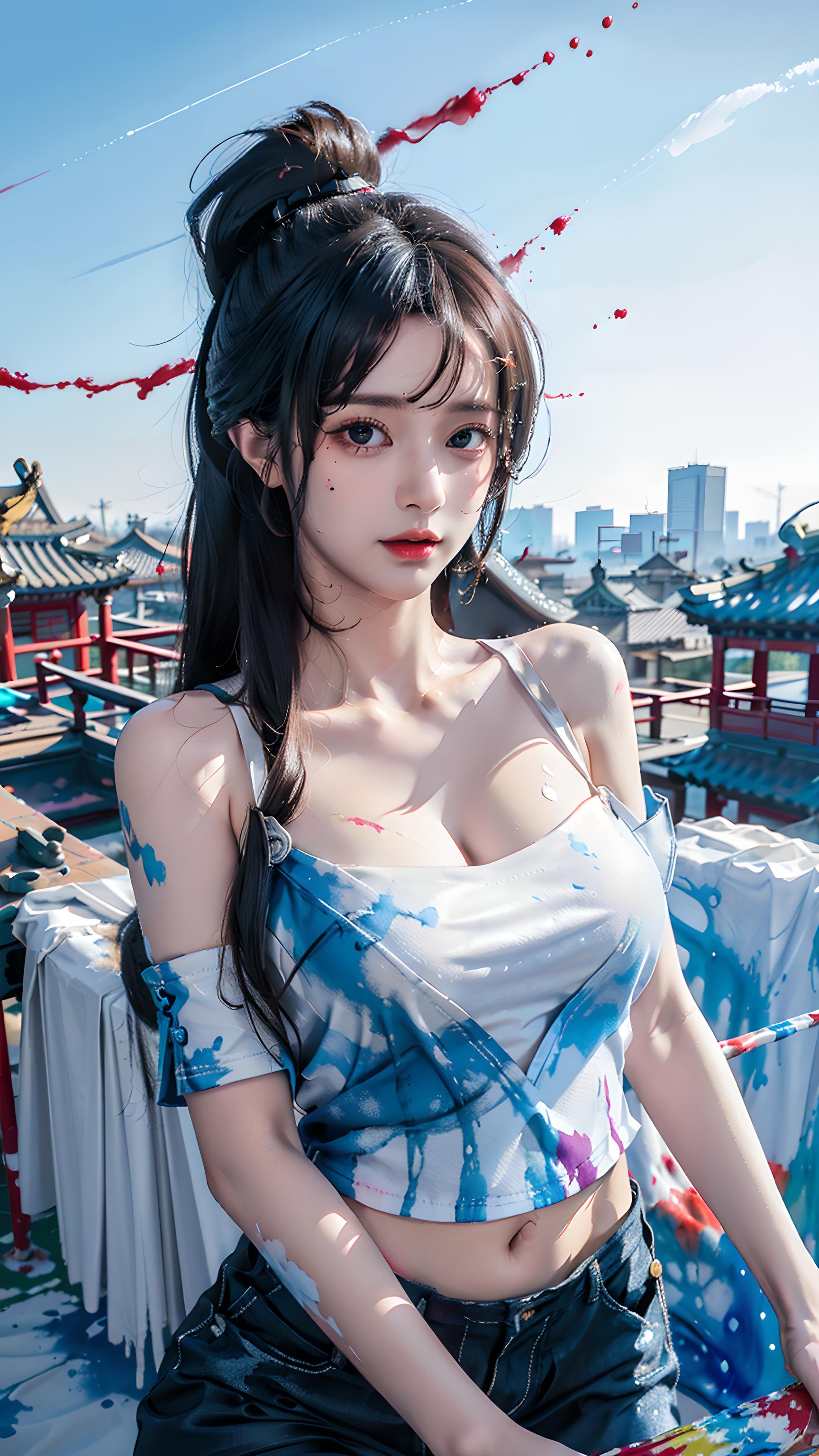 油彩少女