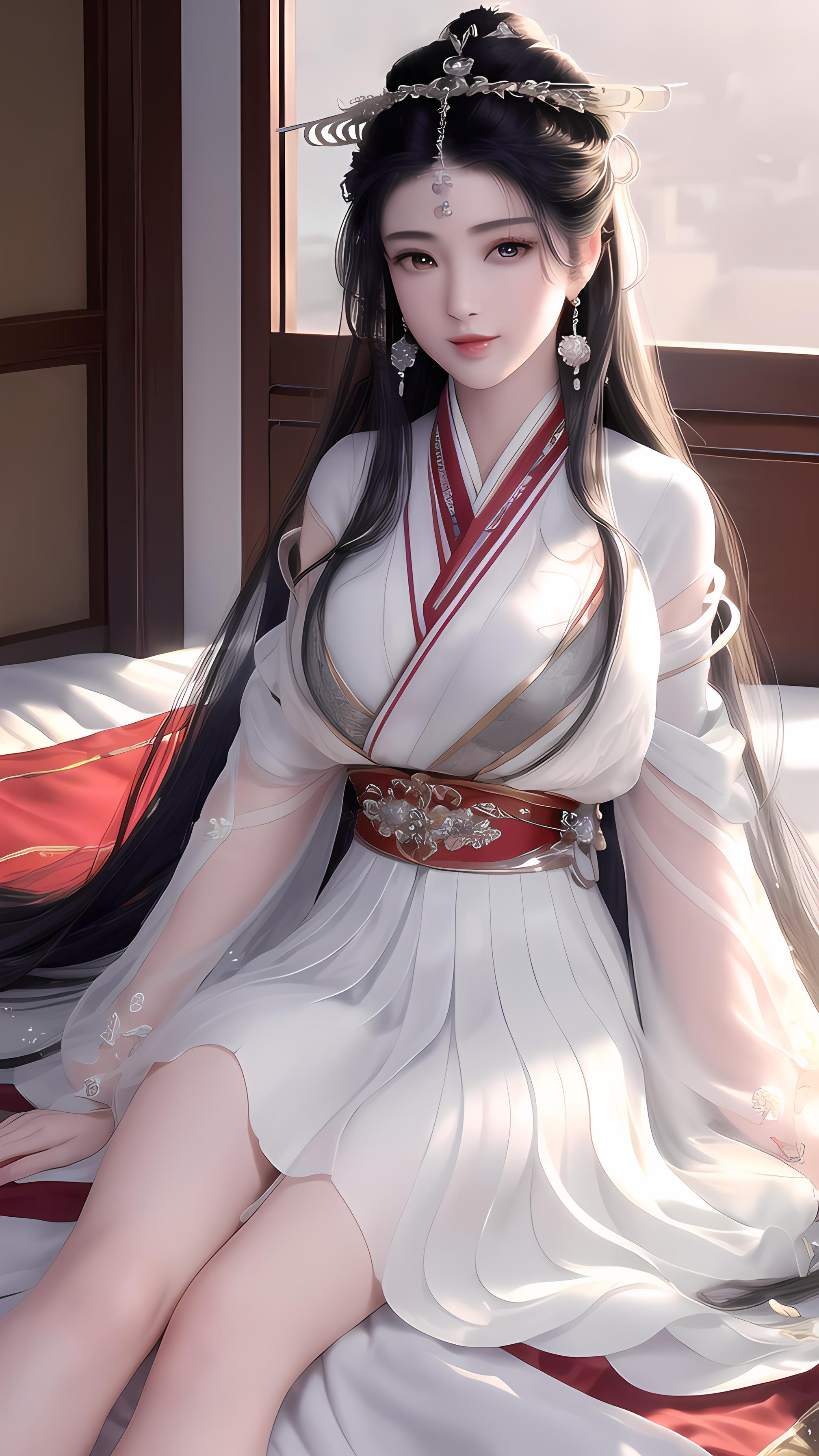 白色汉服少女