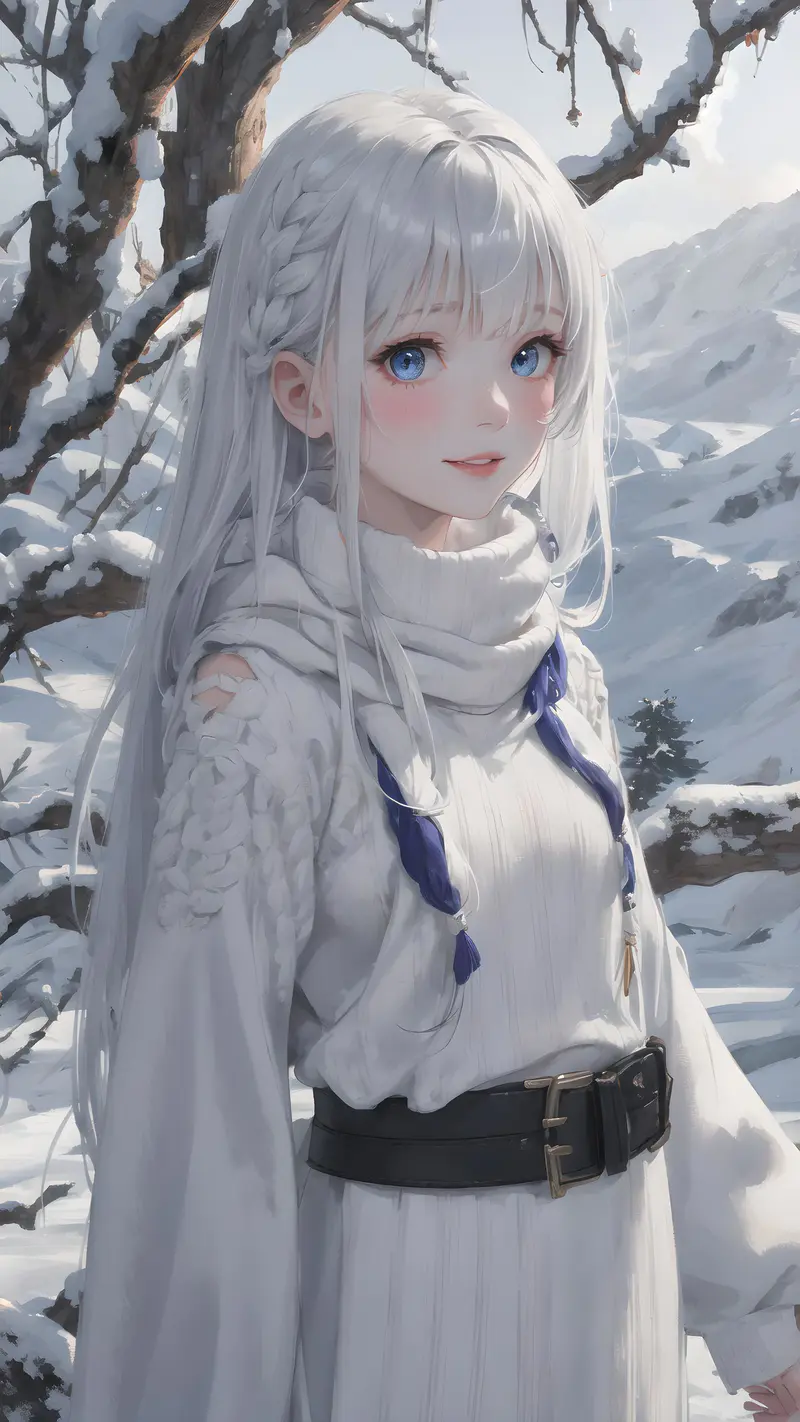 雪中的少女
