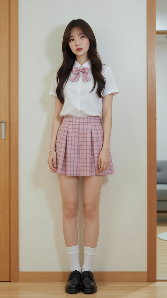 格子裙女孩