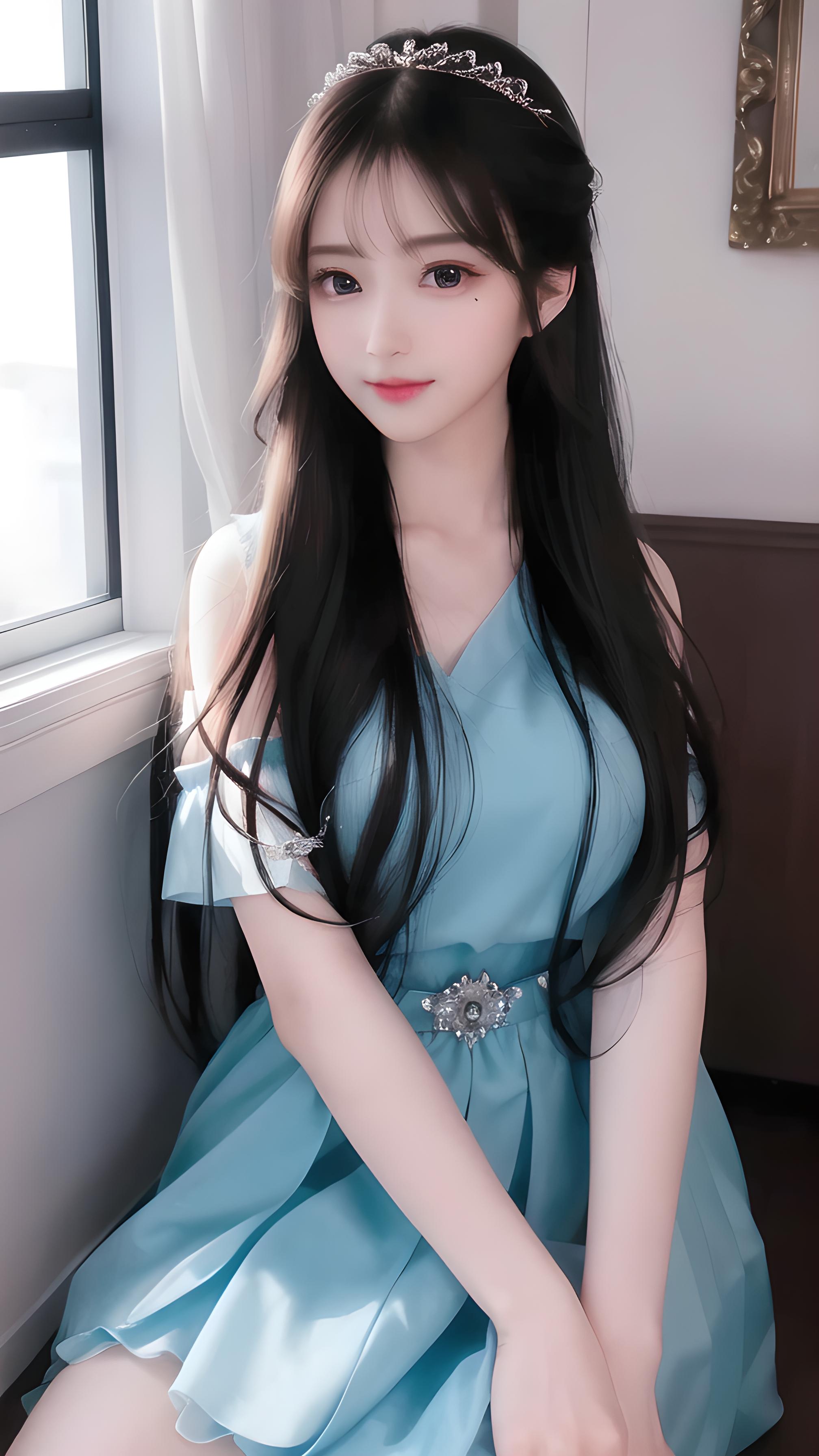 黑长直美少女