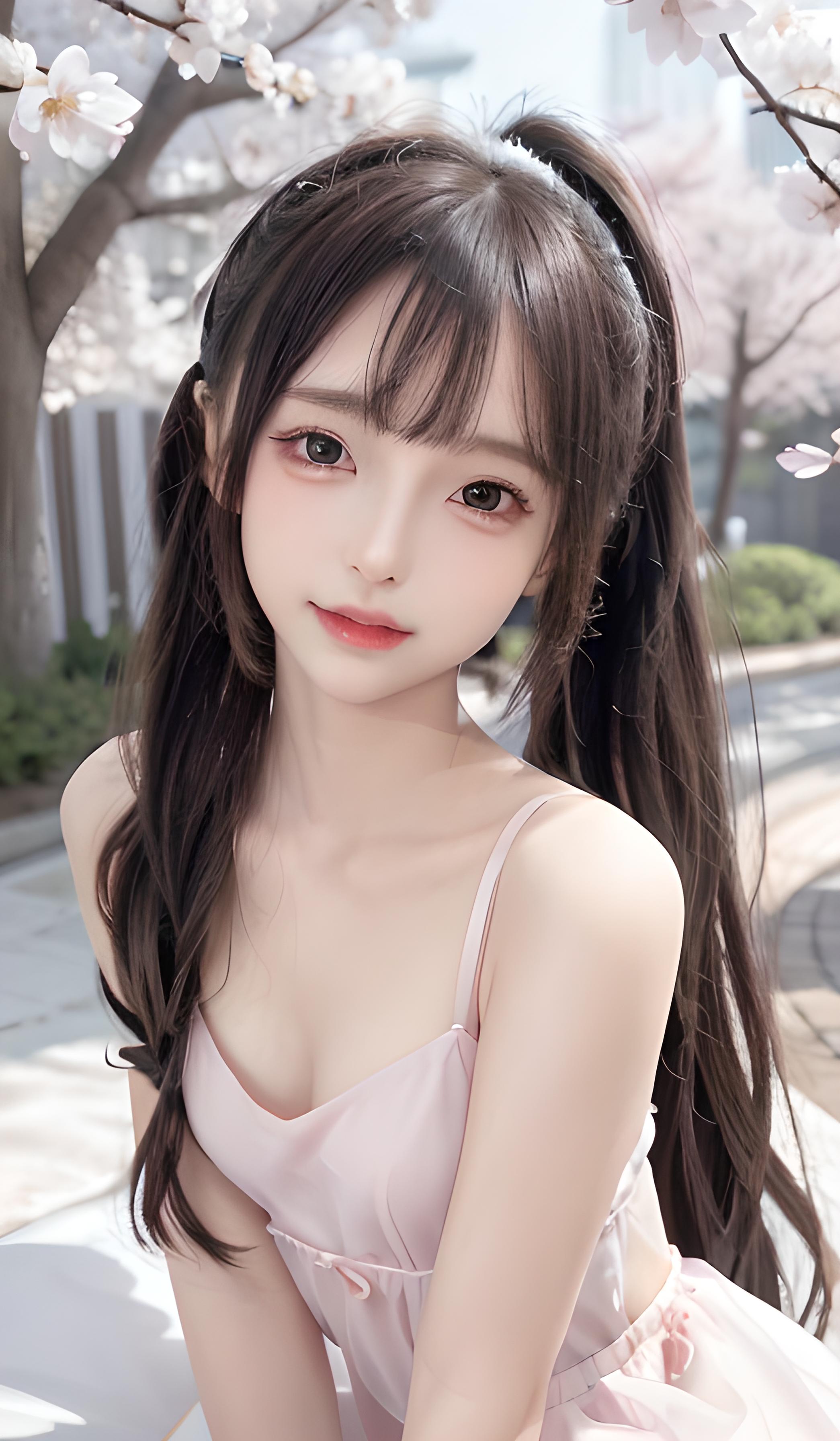 芭比粉双马尾樱花少女