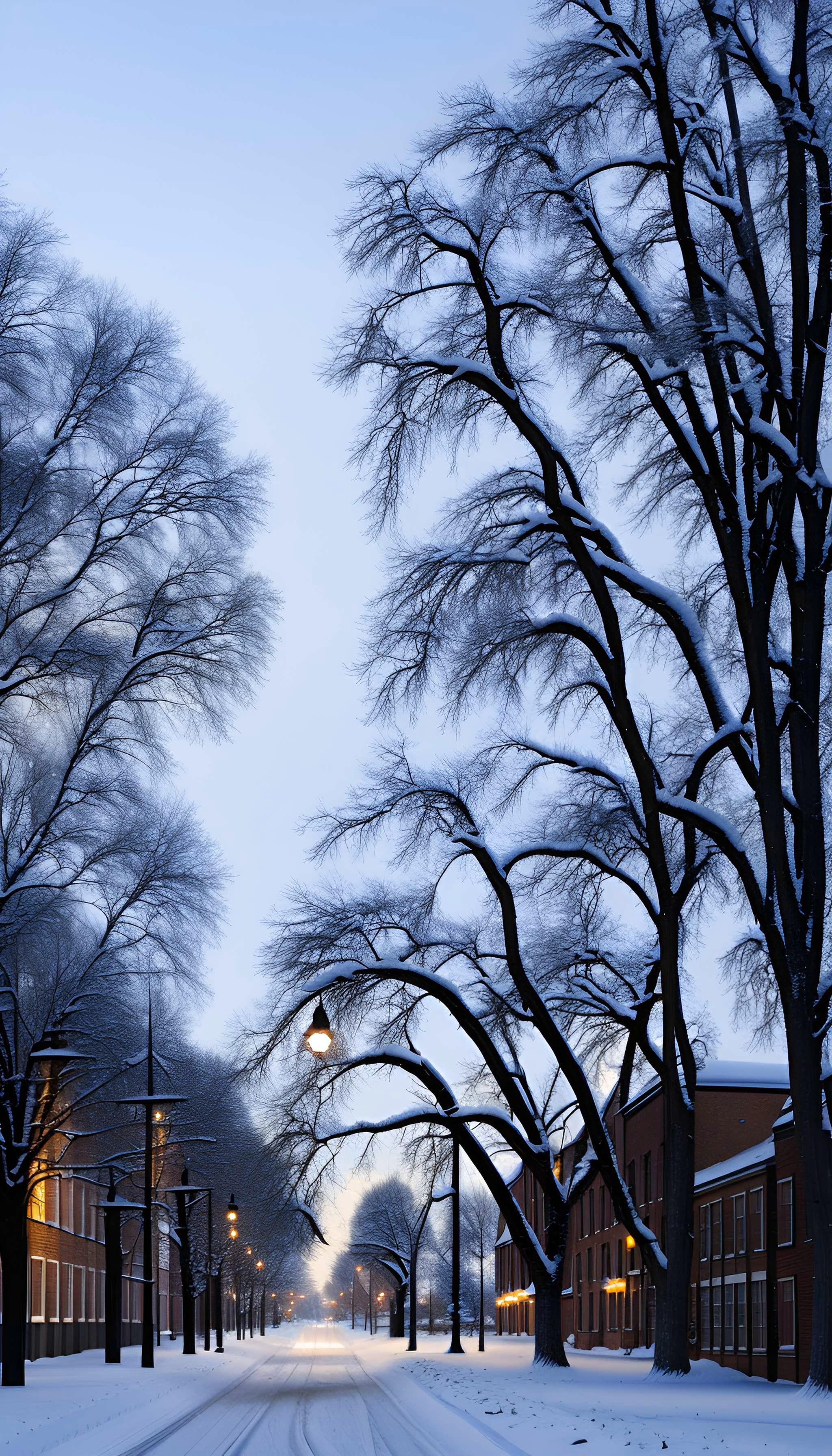 街边雪景