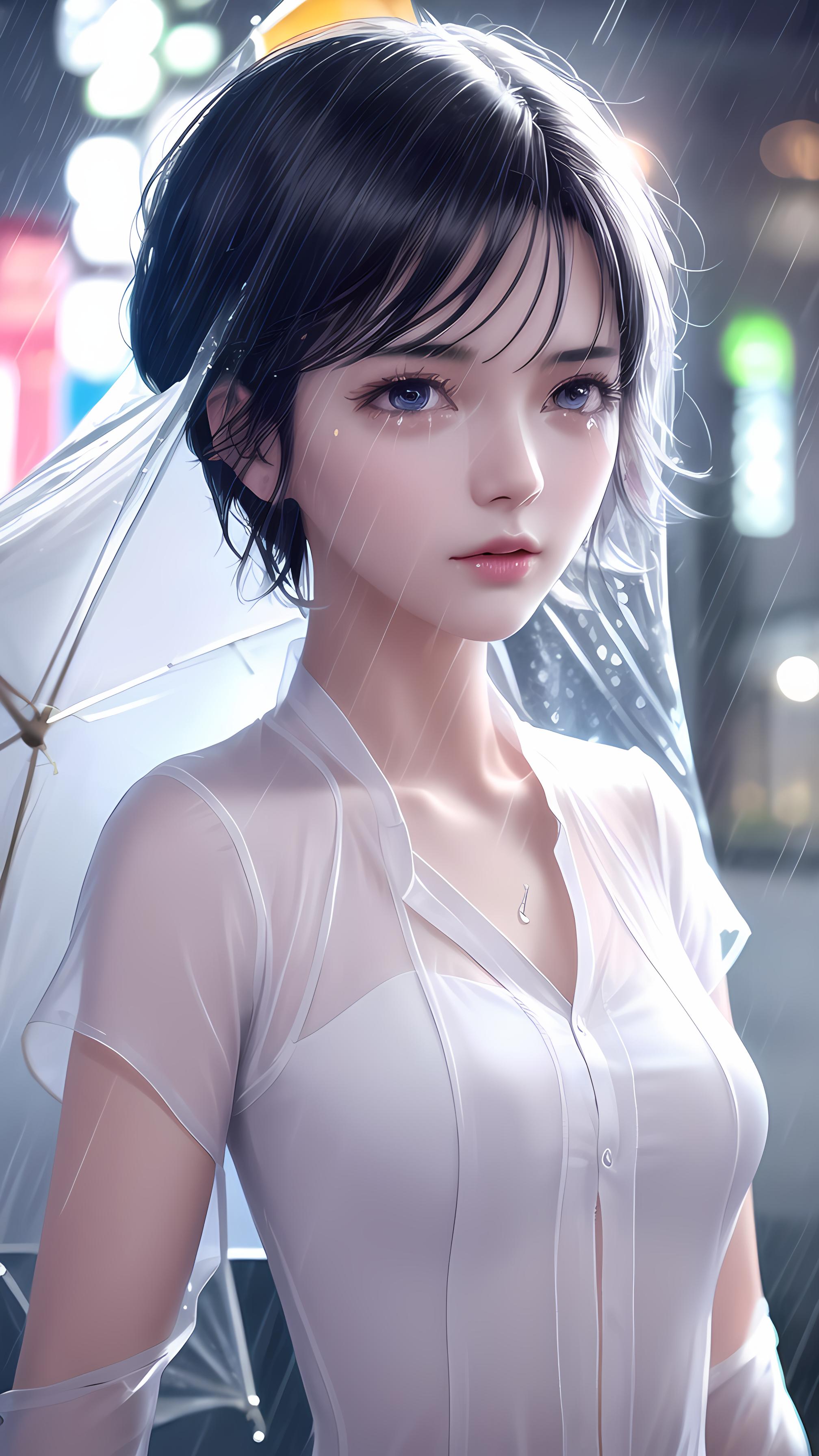 淋雨了