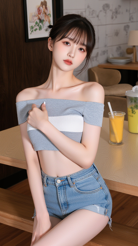 牛仔短裤女孩