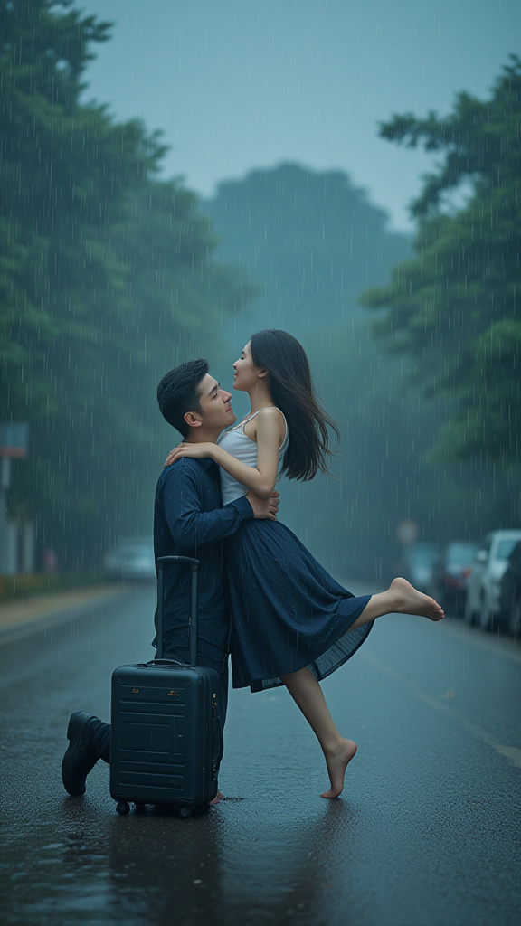 雨中情侣