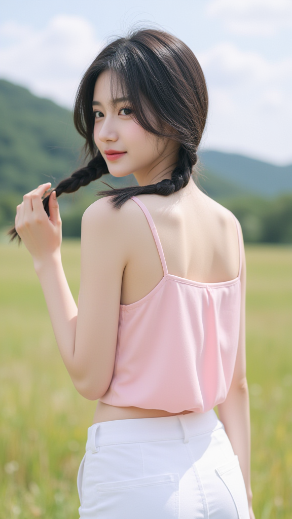 麻花辫子女孩