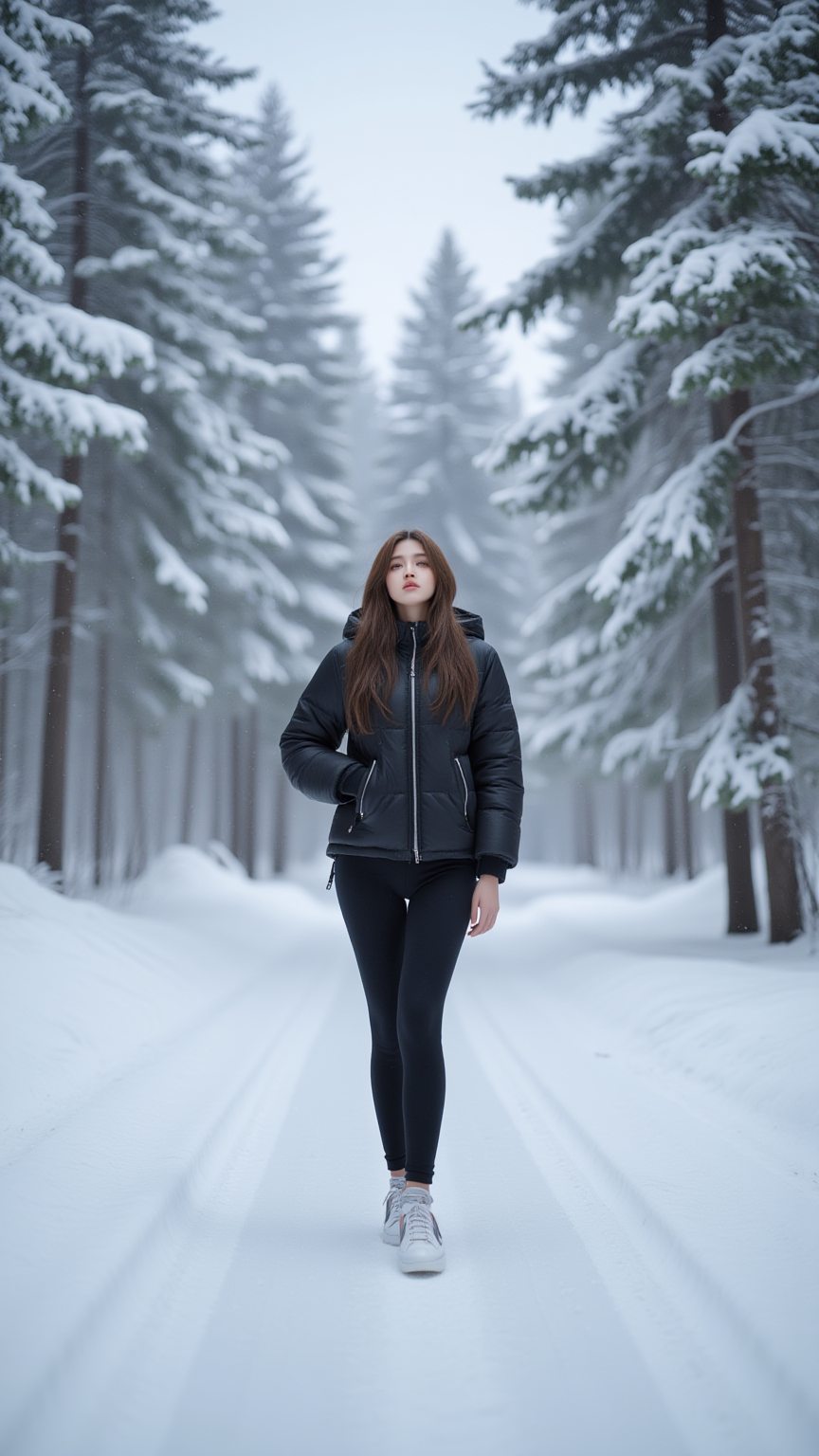 大雪封路女孩当行