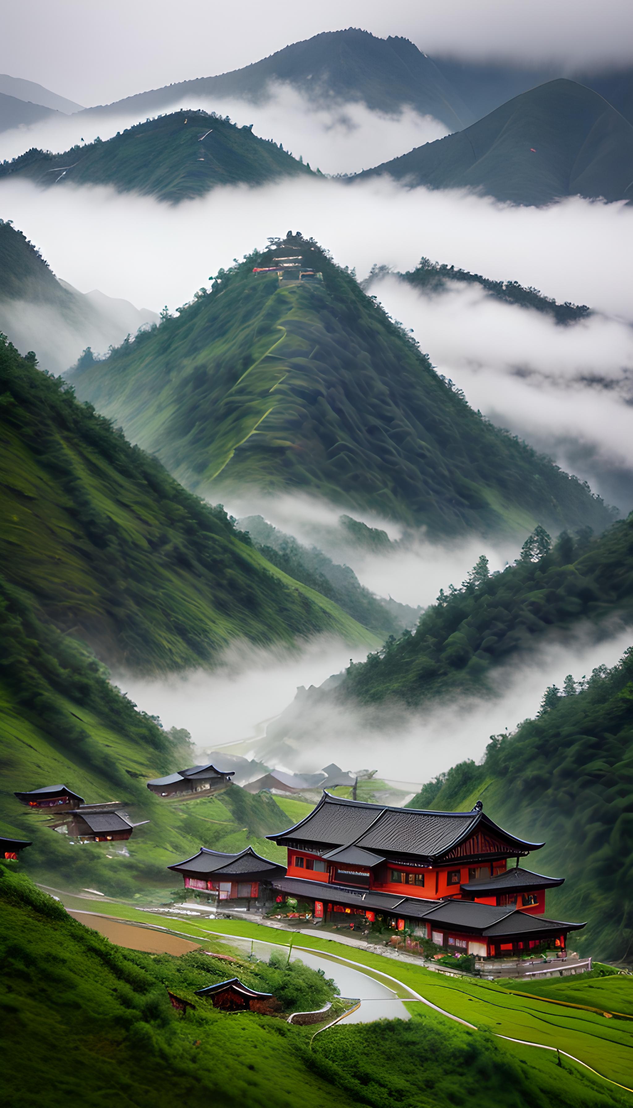 雨后的村子